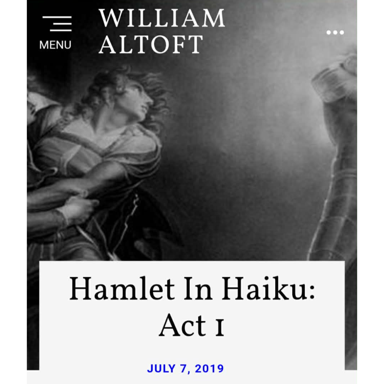 Poem #55 - Hamlet In Haiku