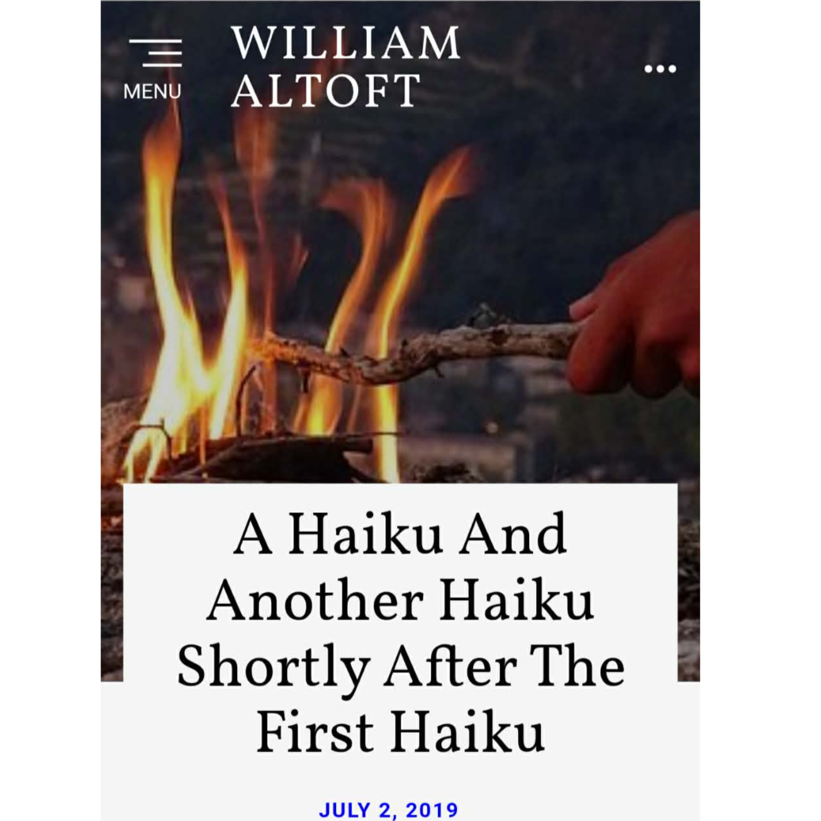 Poem #51 - A Haiku And Another Haiku Shortly After The First Haiku