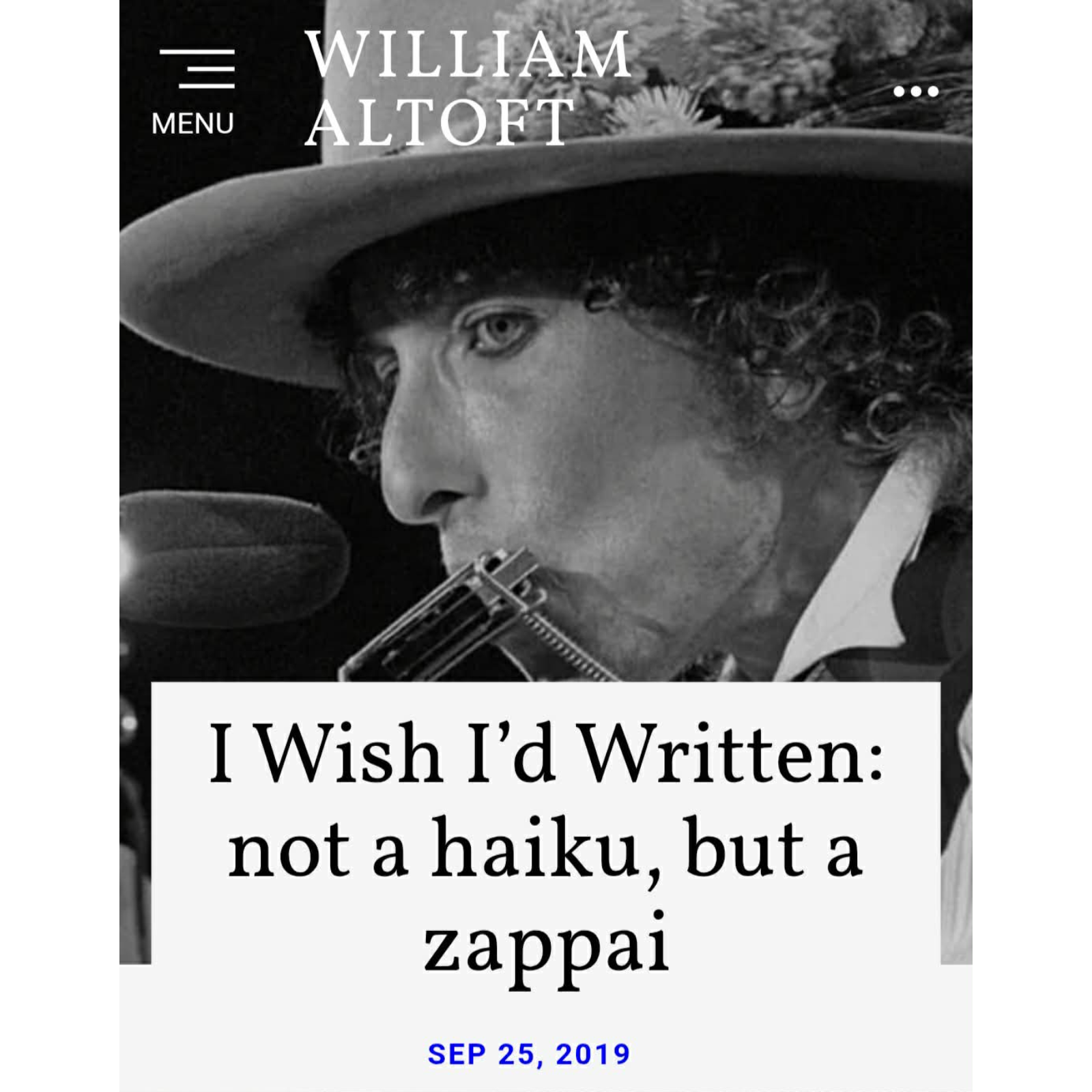 Poem #93 - I Wish I’d Written: not a haiku, but a zappai episode artwork