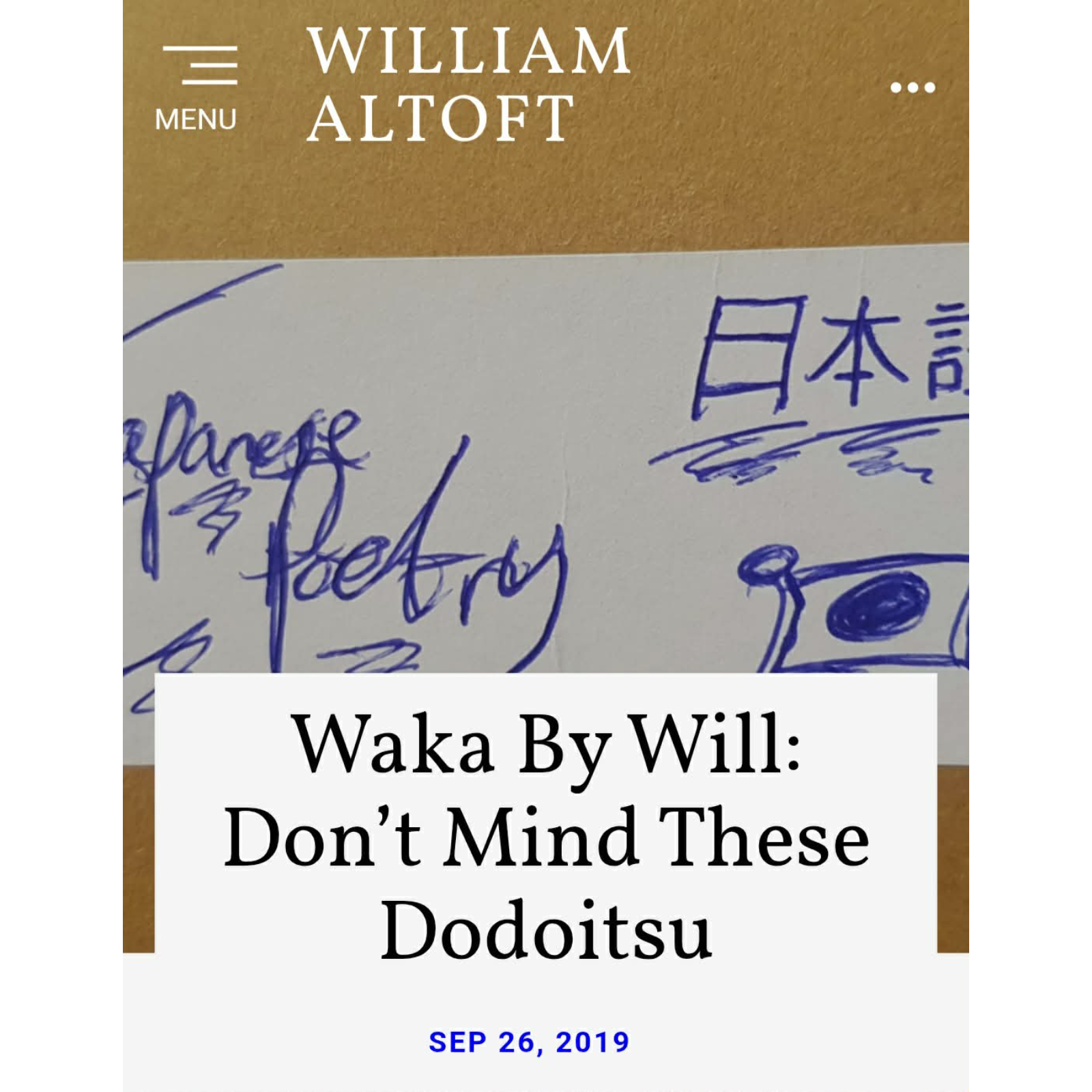 Poem #94 - Waka By Will: Don’t Mind These Dodoitsu episode artwork