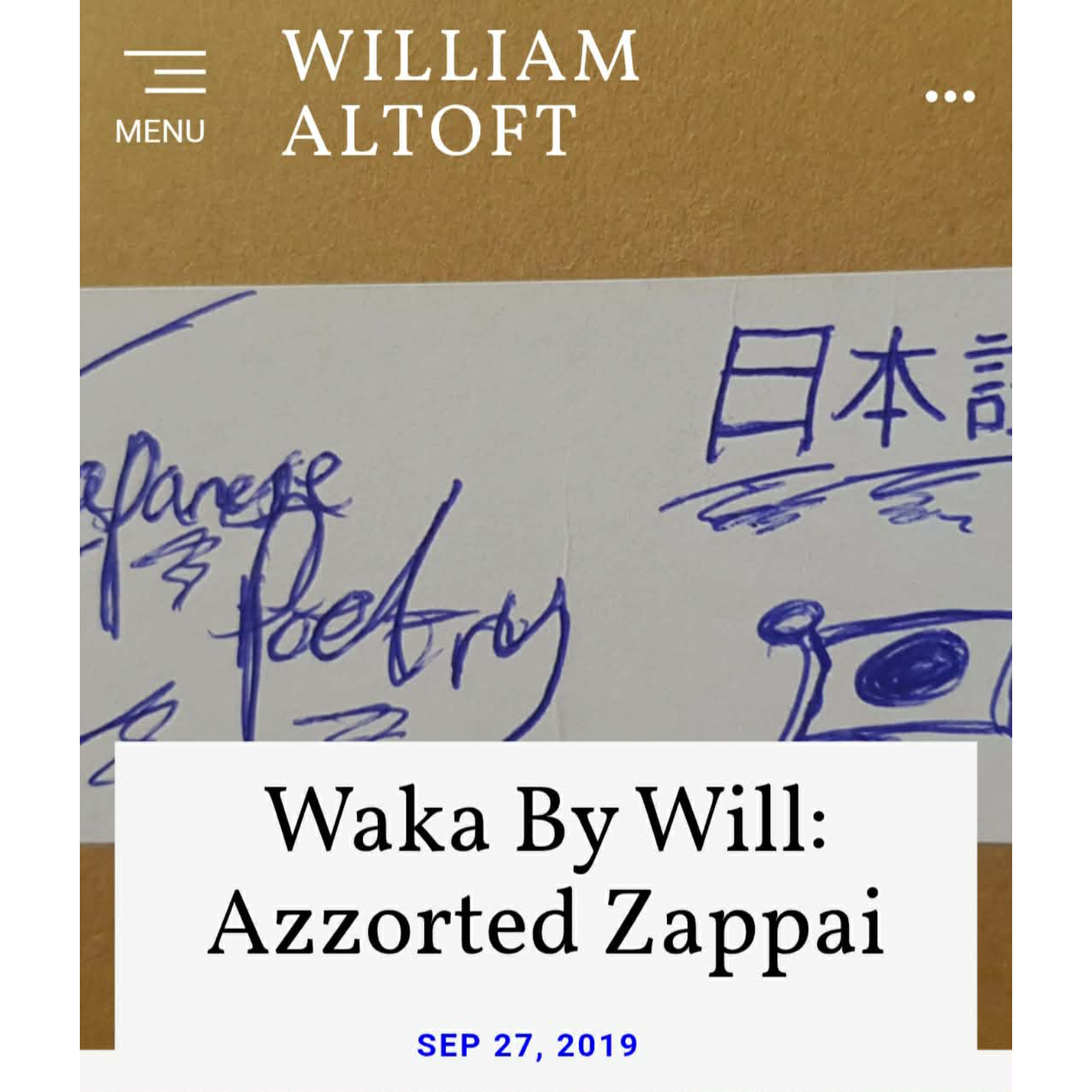 Poem #96 - Waka By Will: Azzorted Zappai episode artwork