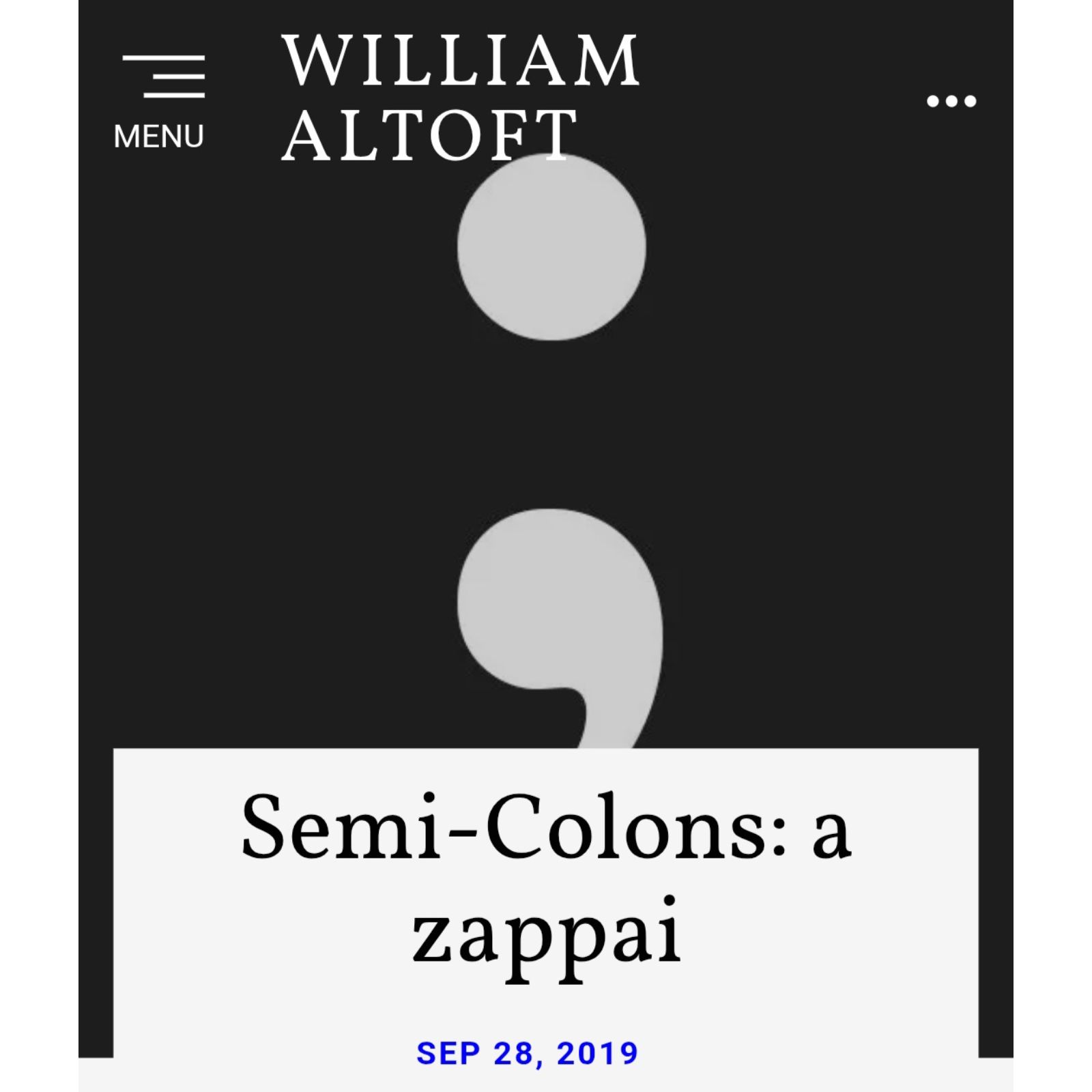Poem #97 - Semi-Colons: a zappai episode artwork