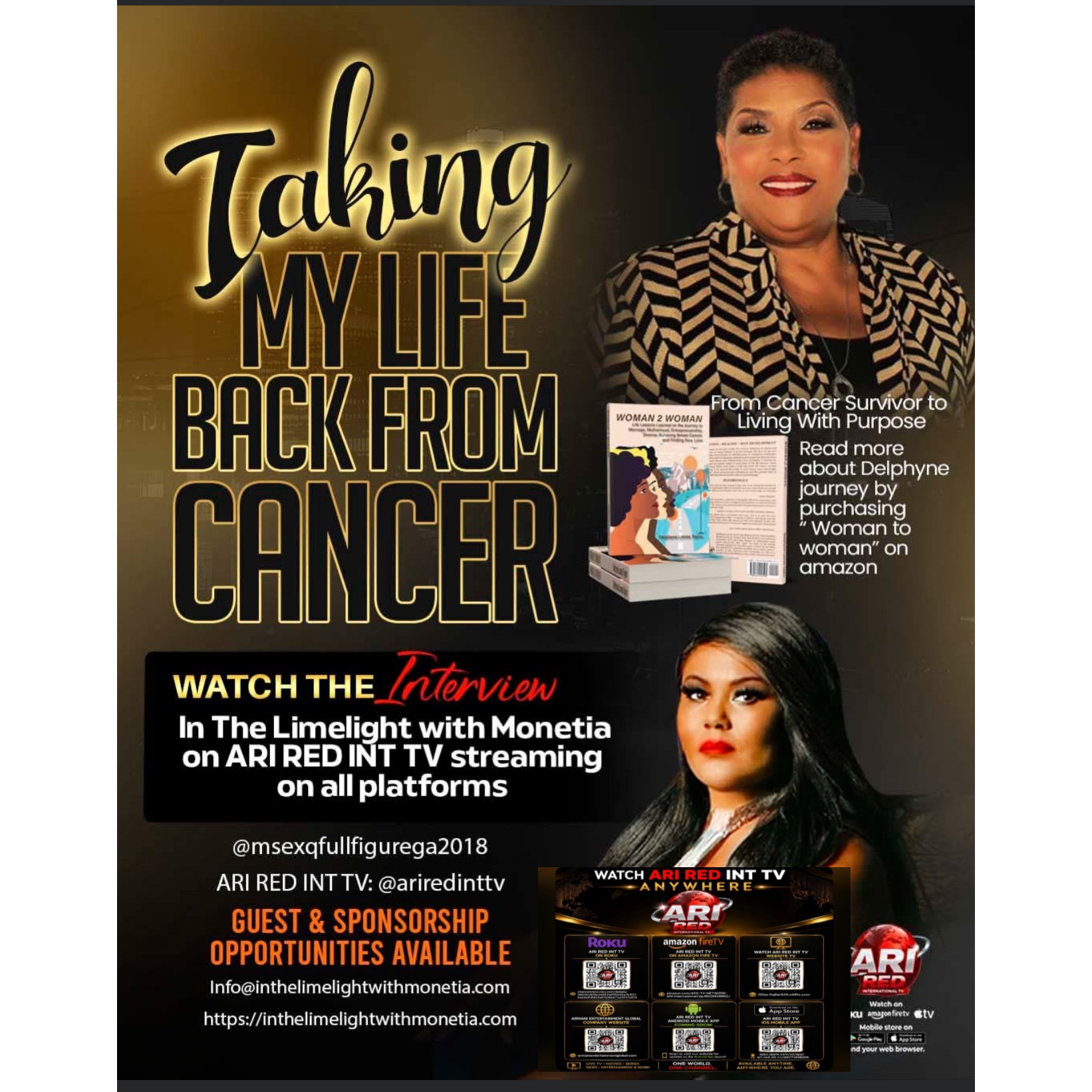 In The lImelight with Monetia Featured Guest Delphyne Taylor Cancer Warrior episode artwork