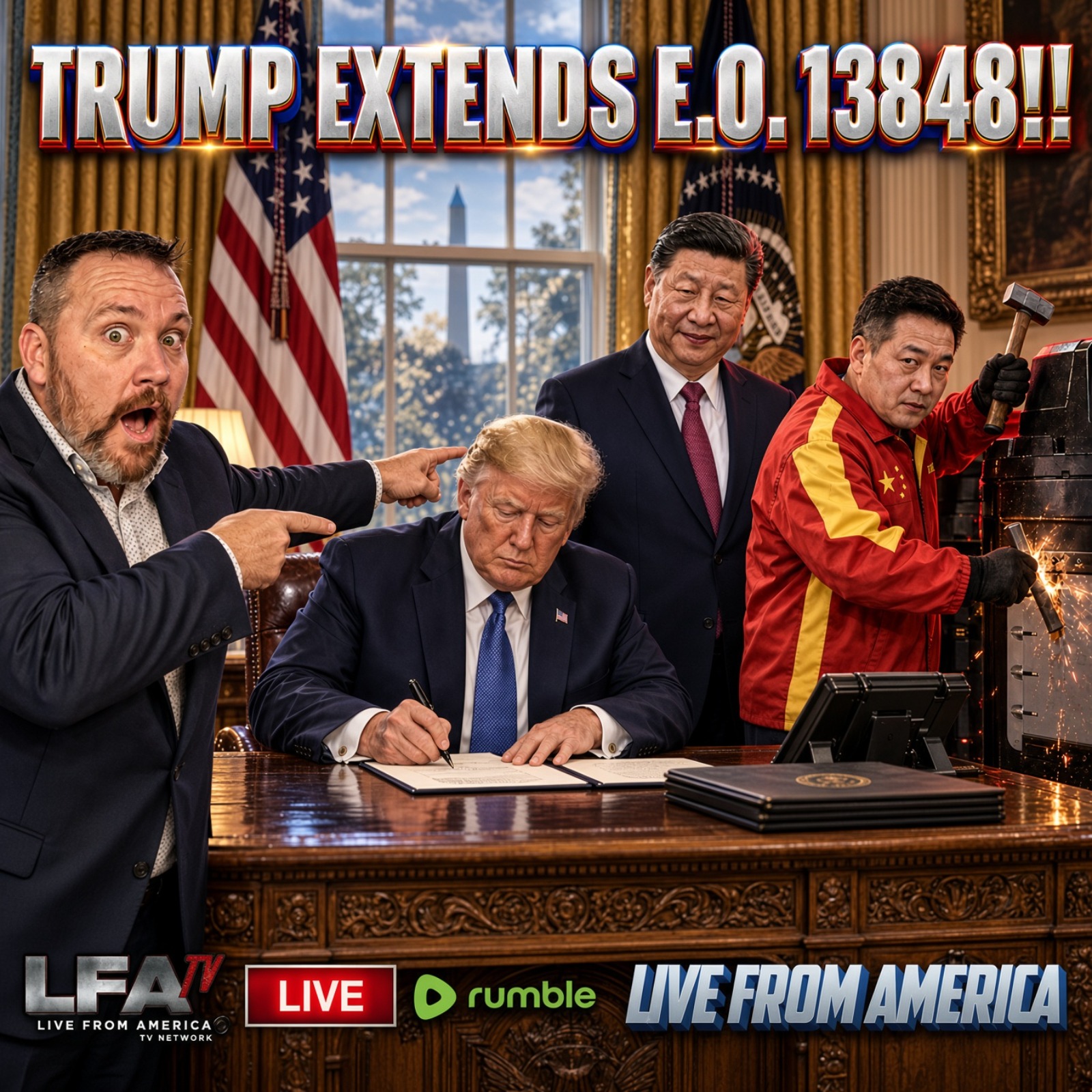 TRUMP EXTENDS E.O. 13848!! | LIVE FROM AMERICA 9.8.26 11AM