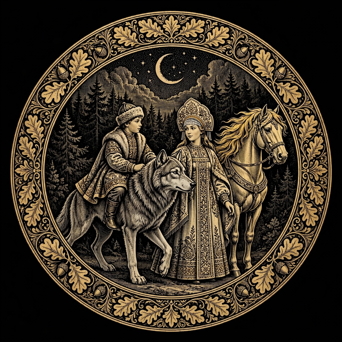Afanasyev — Tsarevich Ivan, the Firebird and the Gray Wolf, Part Two