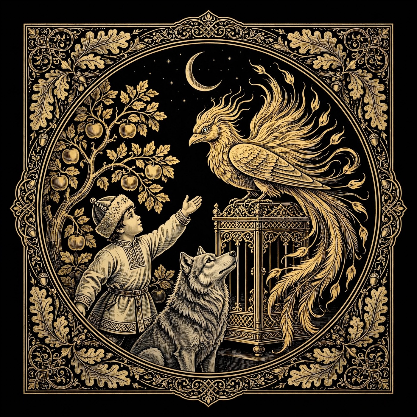 Afanasyev — Tsarevich Ivan, the Firebird and the Gray Wolf, Part One