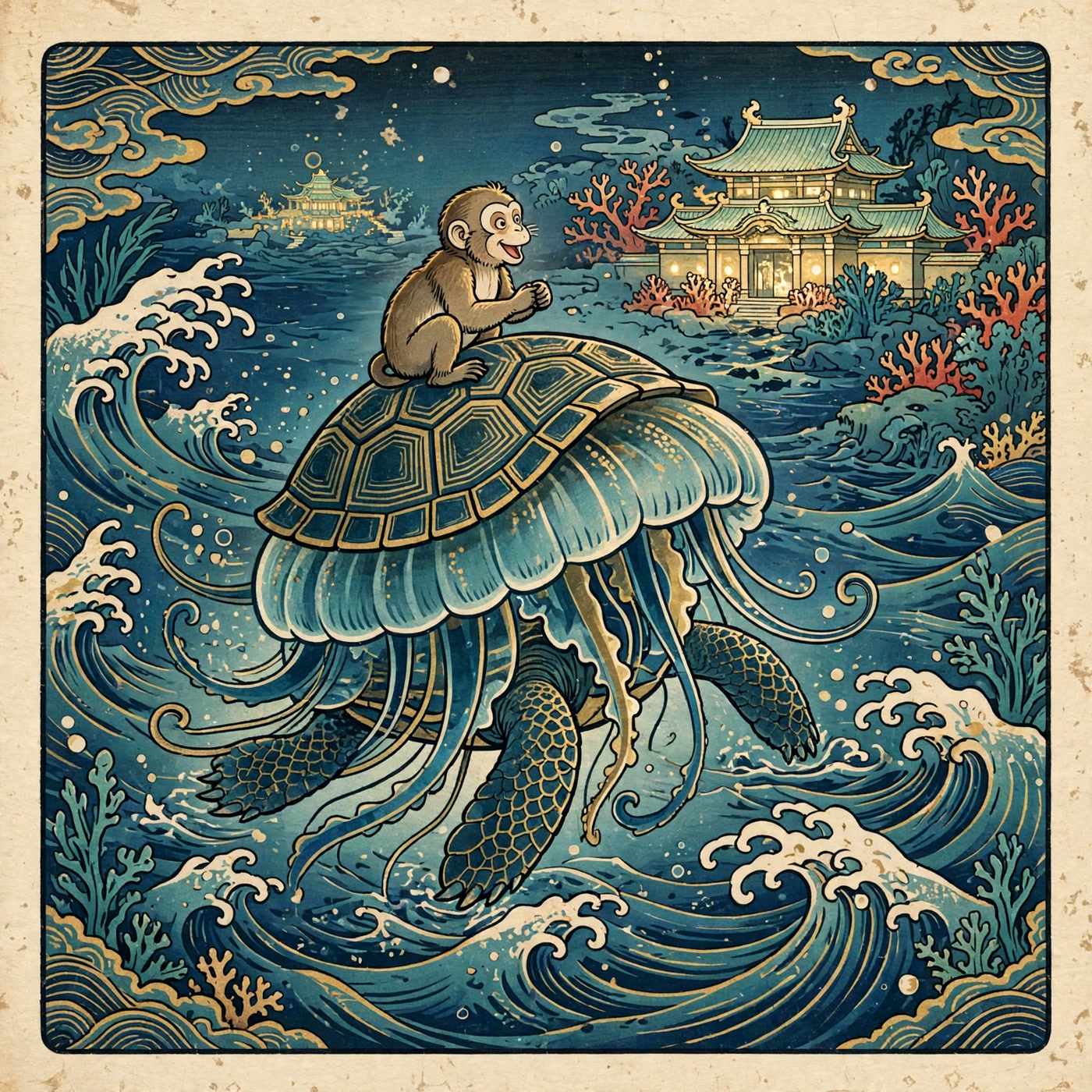 Fairy Tales of Japan — Part 12 of 24 (The Jelly Fish and the Monkey)
