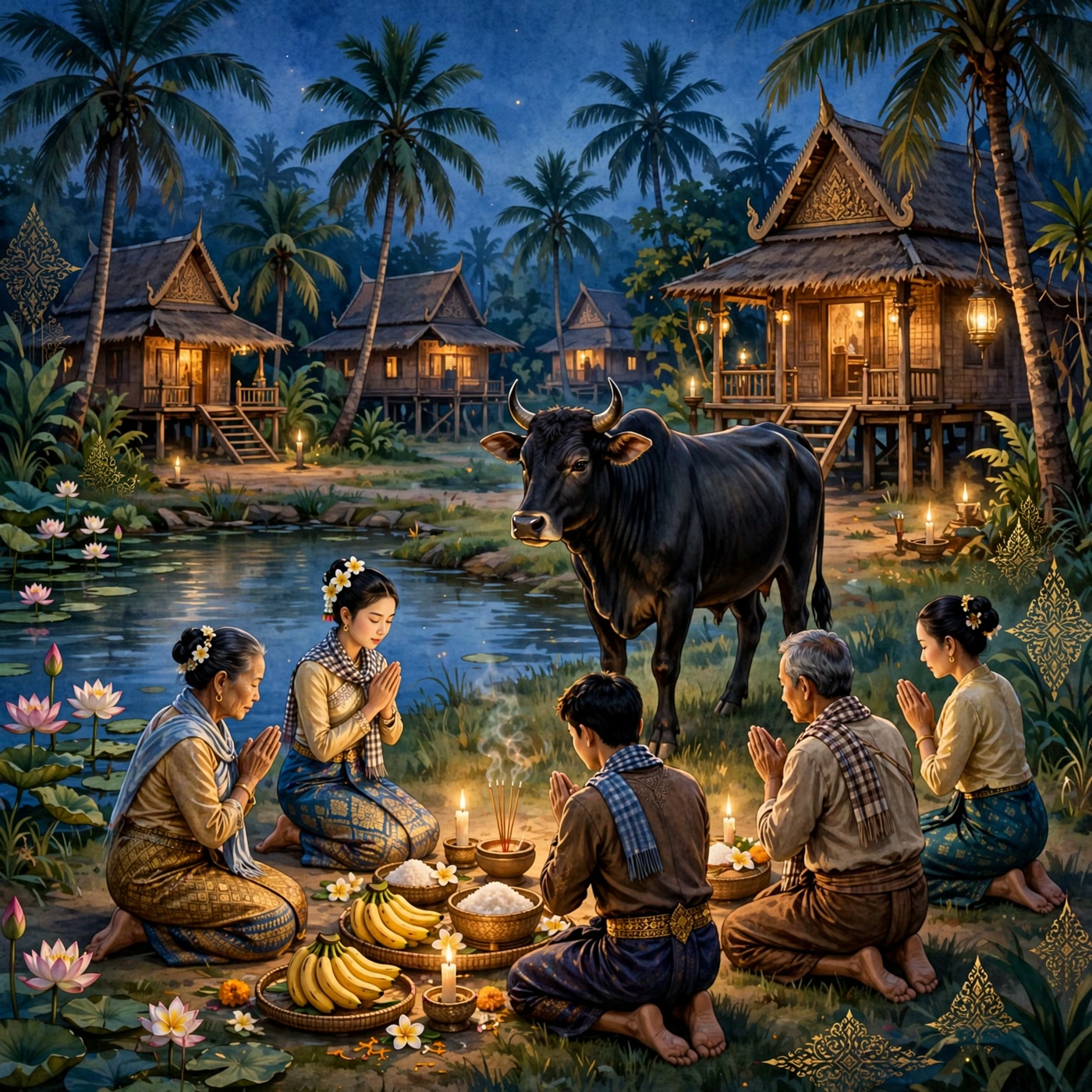 The Gatiloke — Part 7 of 23 (The Worship of the Pond Water · The Dangko Tree · The Black Bull · Grandmother Tep · Mount Krom and Mount Trangil · Ta Hua Lan and His Two Sons-in-Law · The Fool Who Rode the Buffalo)