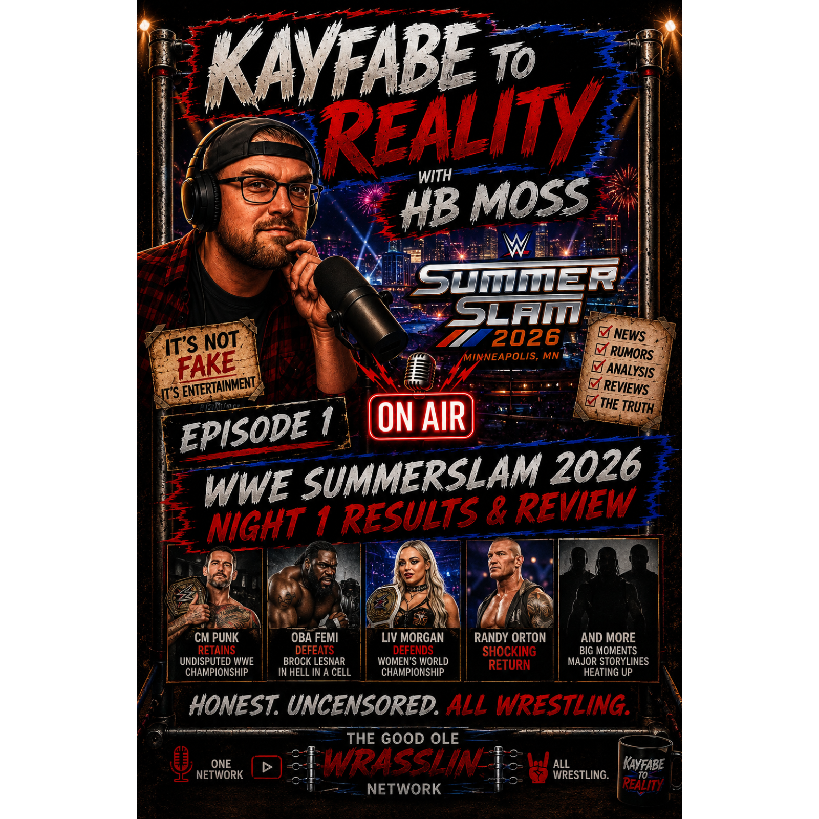 Kayfabe to Reality Esp. 1 Summer Slam 2026 Night 1 Review episode artwork