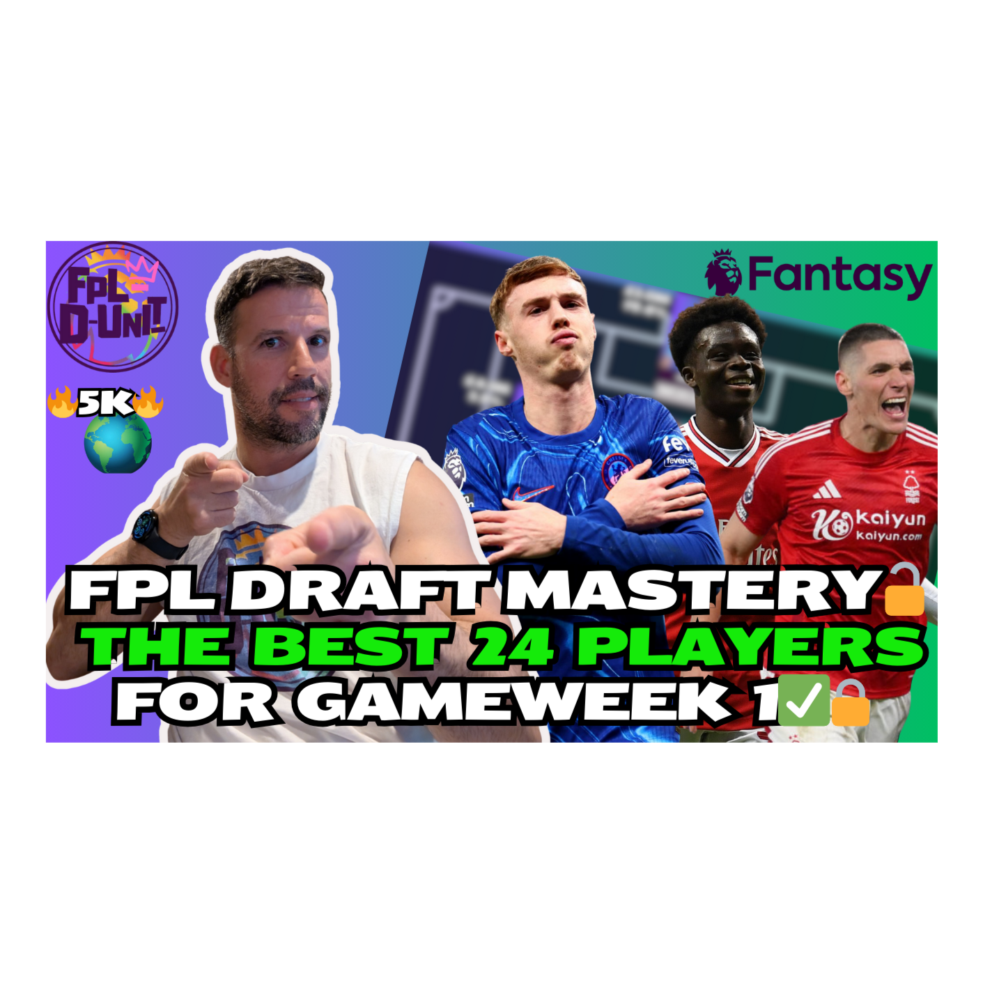 FPL DRAFT MASTERY 🔓- THE BEST 24 PLAYERS FOR GAMEWEEK 1✅🔒| Fantasy Premier League Tips 2025/26