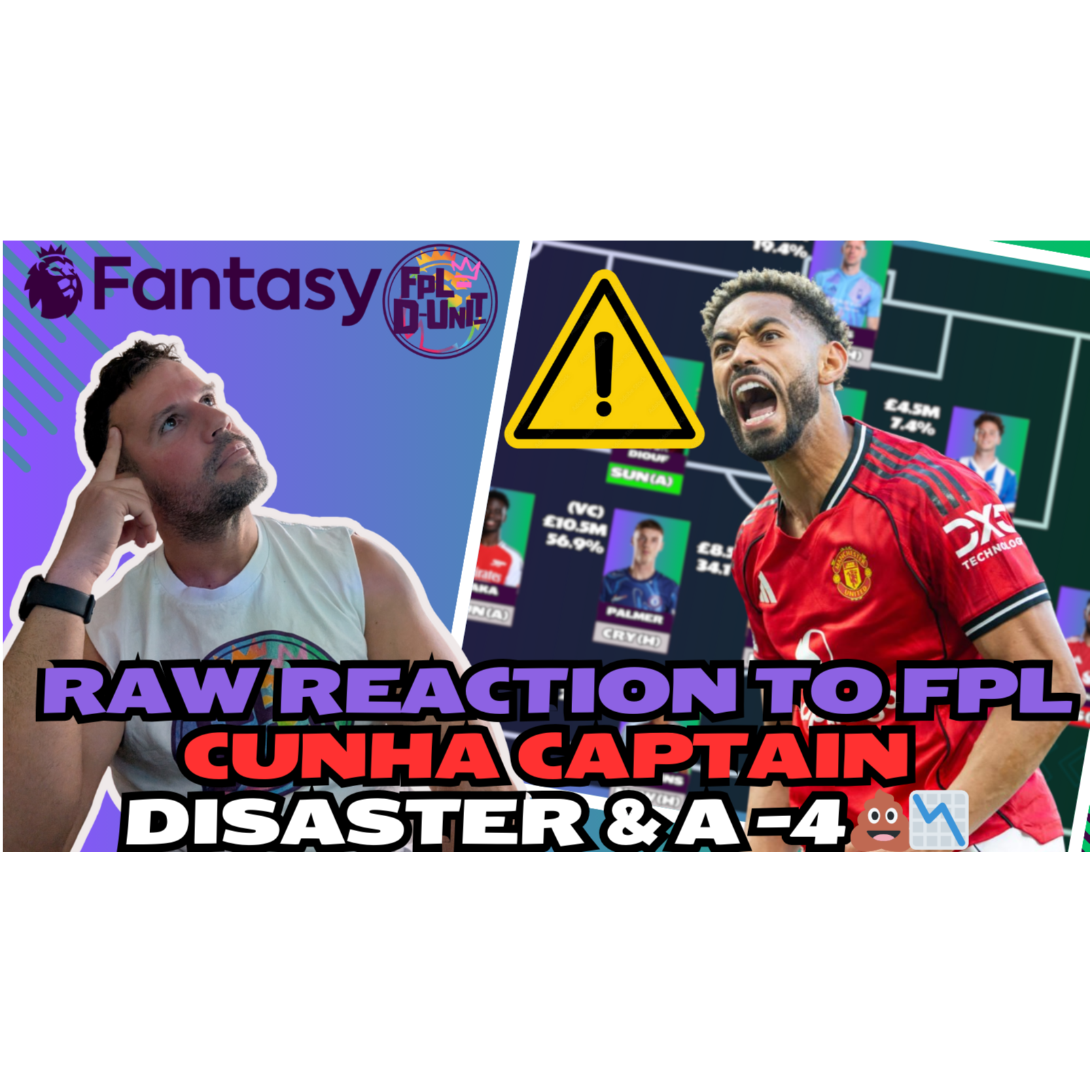 RAW REACTION TO FPL - CUNHA CAPTAIN DISASTER & A -4 💩📉| Fantasy Premier League Tips 2025/26