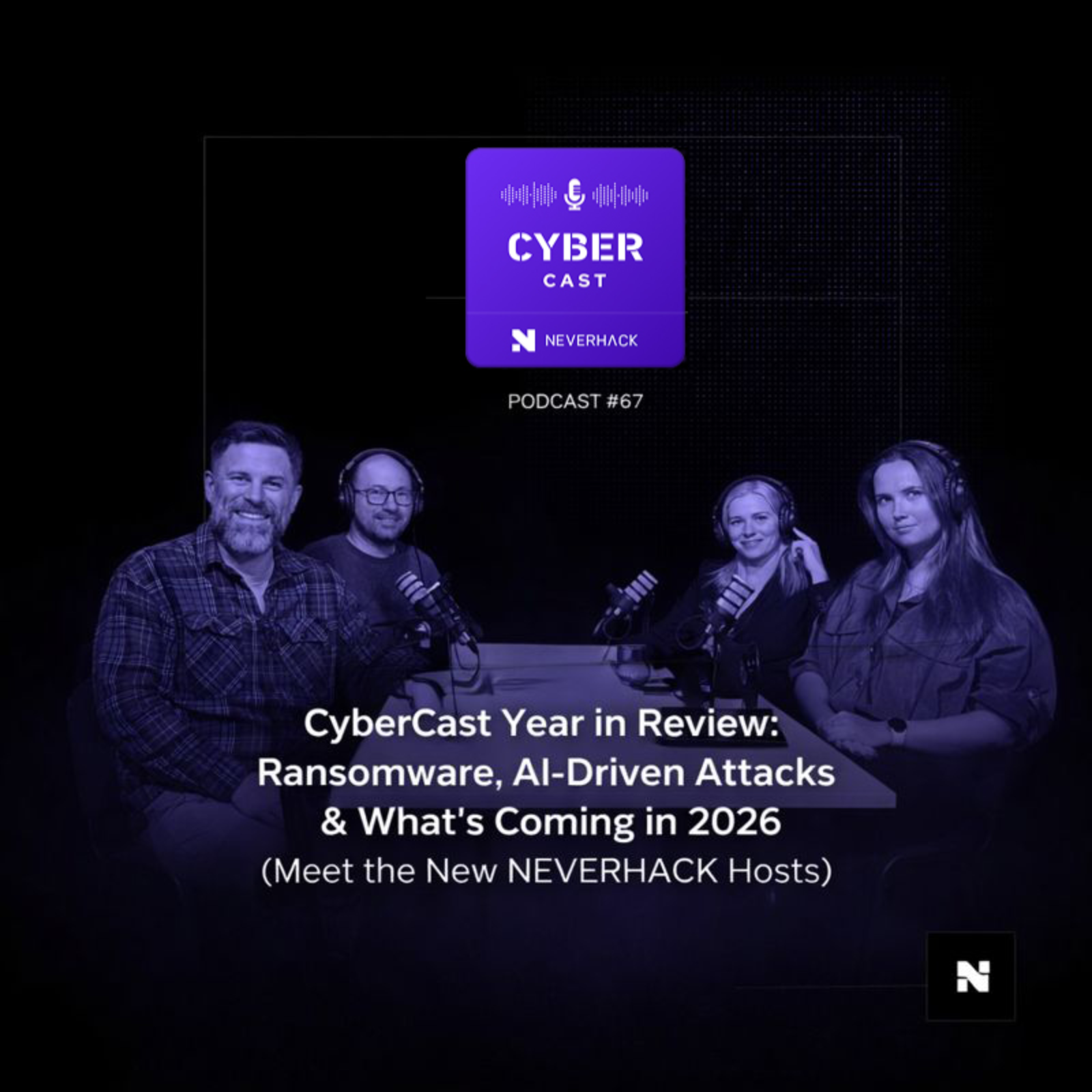 CyberCast Year in Review: Ransomware, AI-Driven Attacks & What’s Coming in 2026 (Meet the New NEVERHACK Hosts) episode artwork