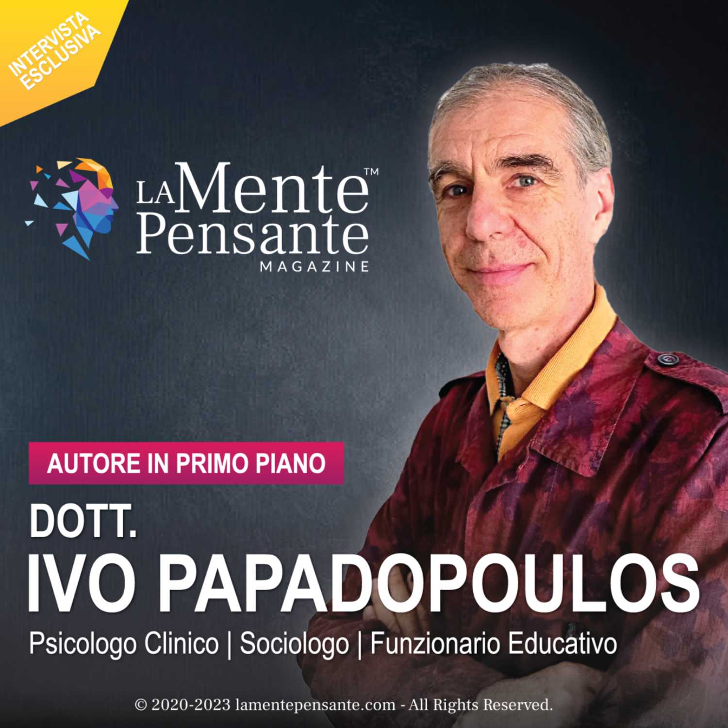 Dott. Ivo Papadopoulos - Intervista per la Rubrica Autori in Primo Piano - Novembre 2023