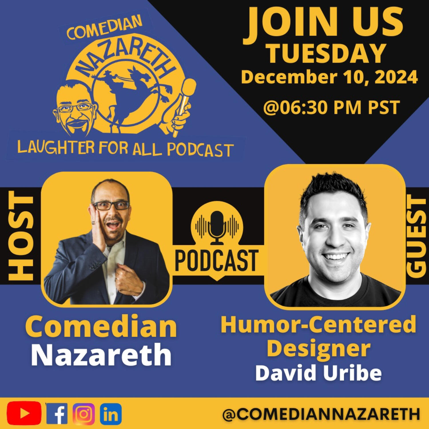 Laughter for All Podcast with Comedian Nazareth