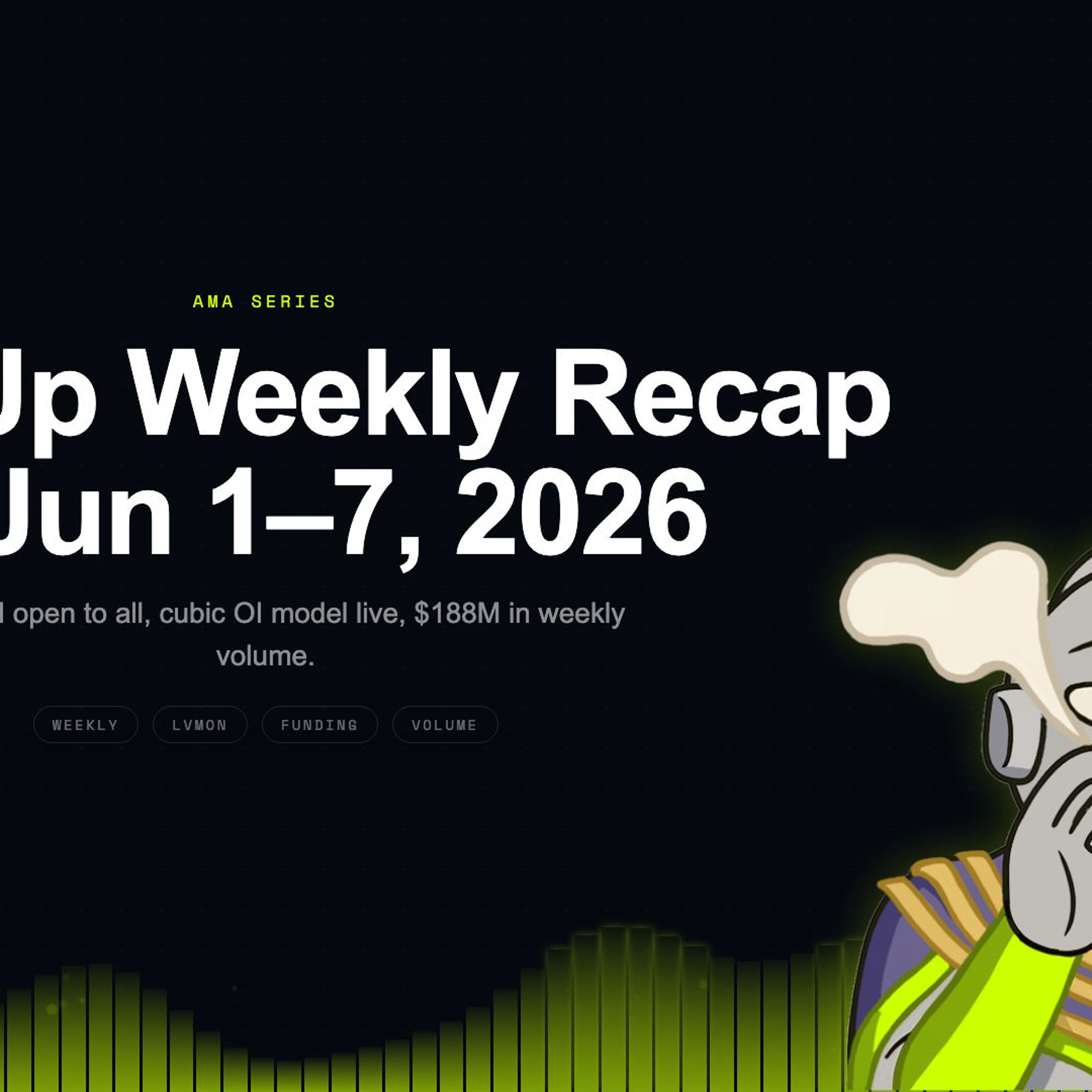 Weekly Recap: Jun 1–7 — LVMON Staking Open, Cubic OI Model Live, $188M Volume | LeverUp Podcast episode artwork