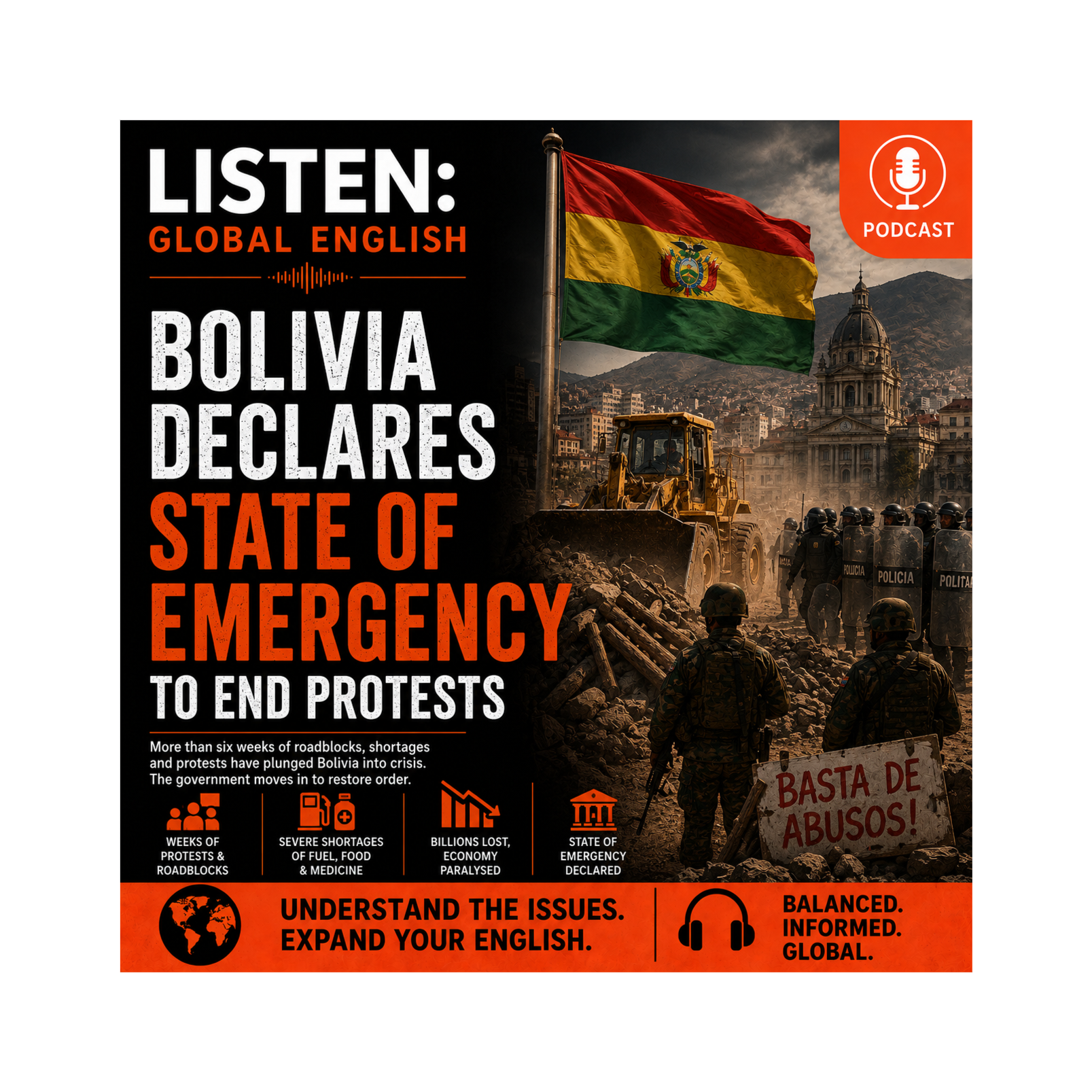 Bolivia on the Brink? Government Declares State of Emergency as Protests Paralyse the Country. episode artwork