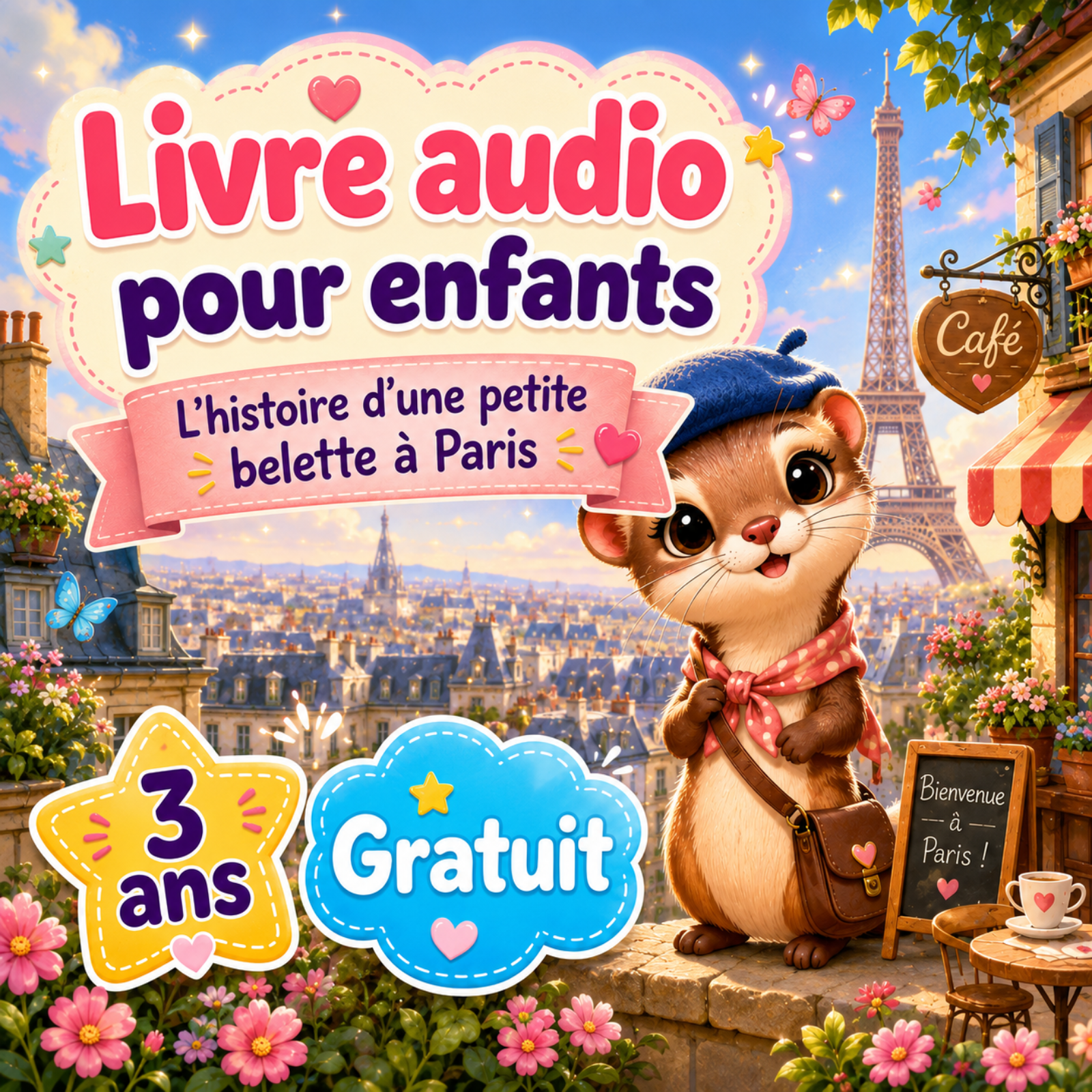 La petite belette à Paris - Livre audio pour enfant de 3 ans - Histoire complète pour s'endormir - GRATUIT episode artwork