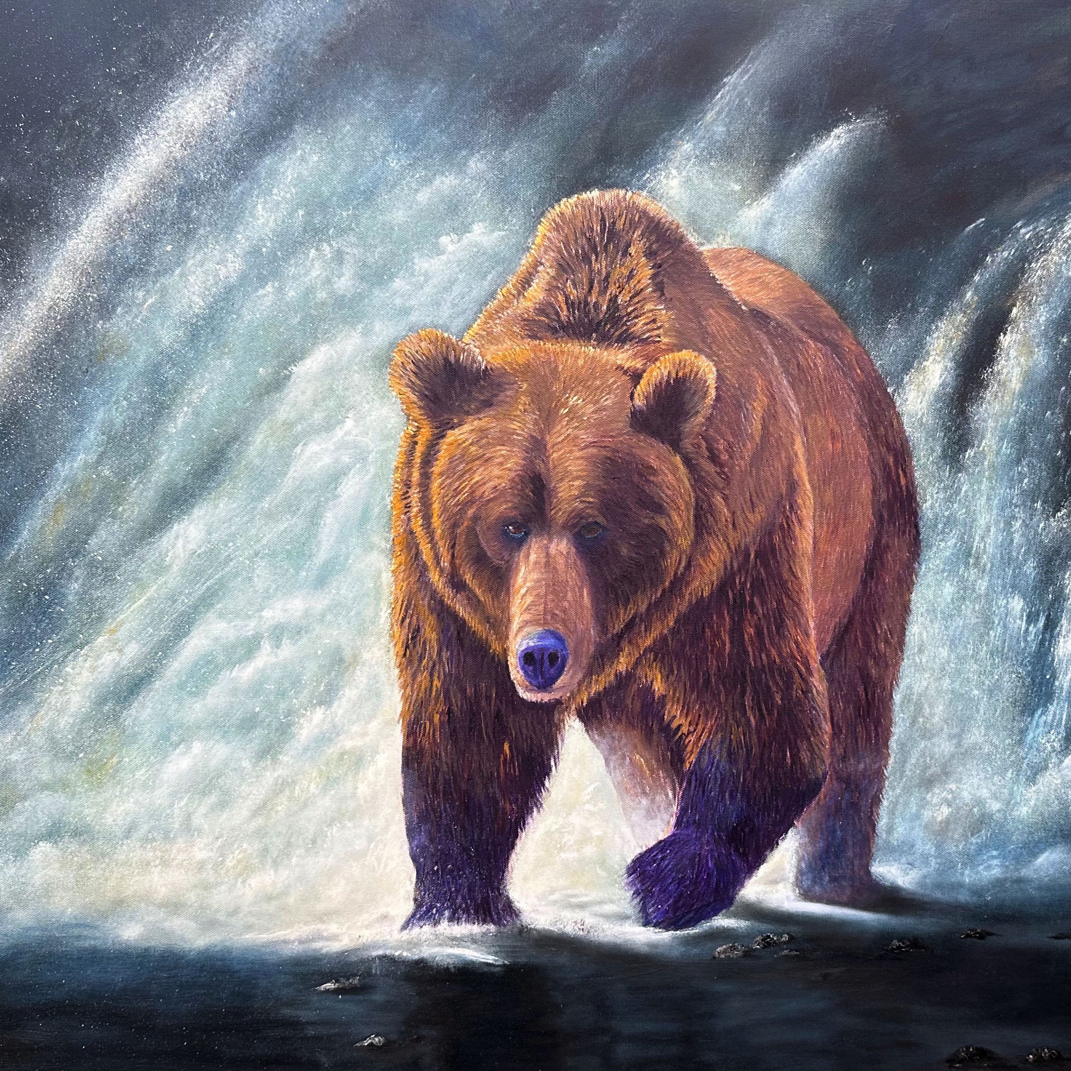 "Rocky" Grizzly Bear, Painting by Graham Watts