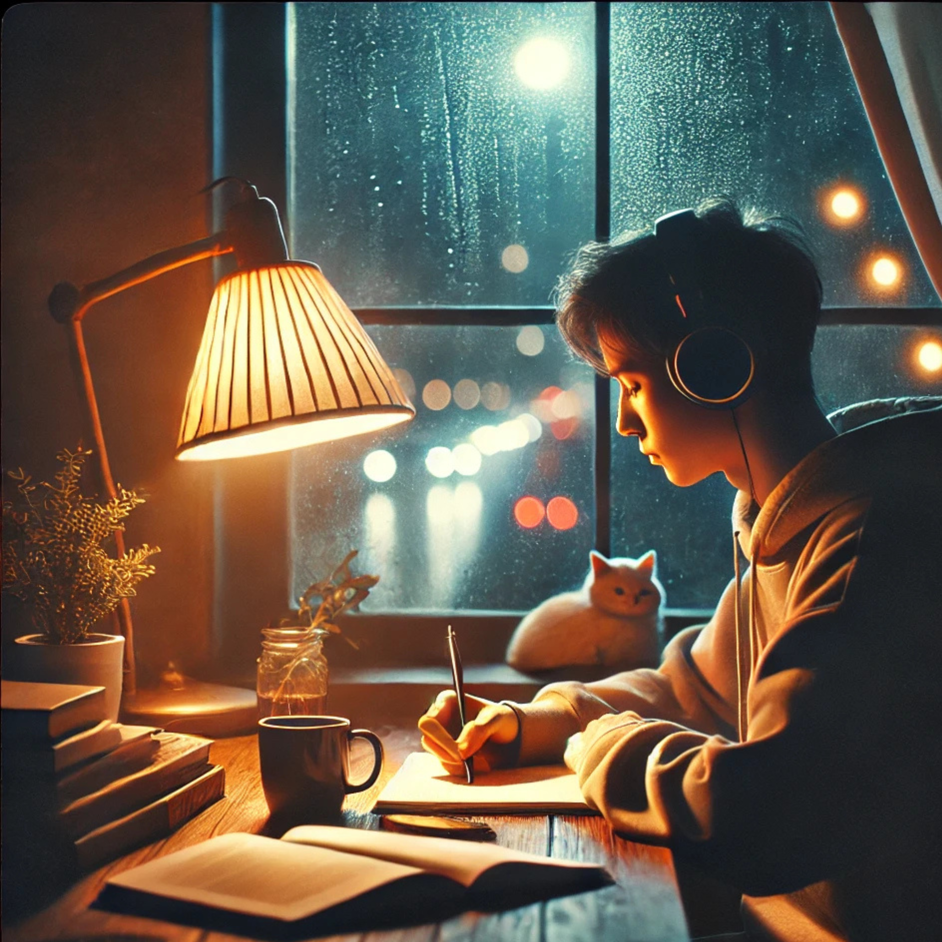 Piano Raindrops at Night — Calm Flow for Deep Focus