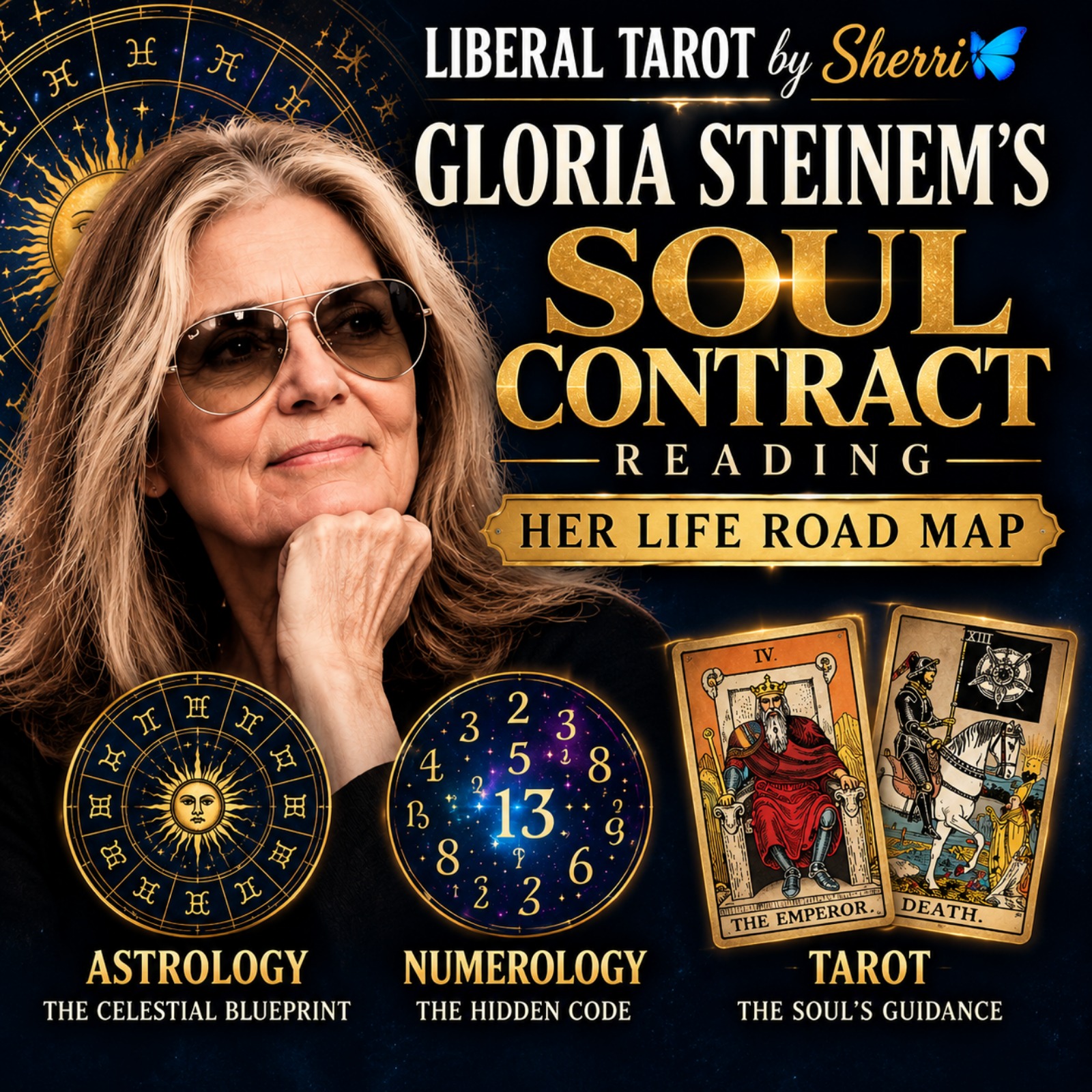 Gloria Steinem Soul Contract 🔮Astrology, Numerology,  Tarot episode artwork