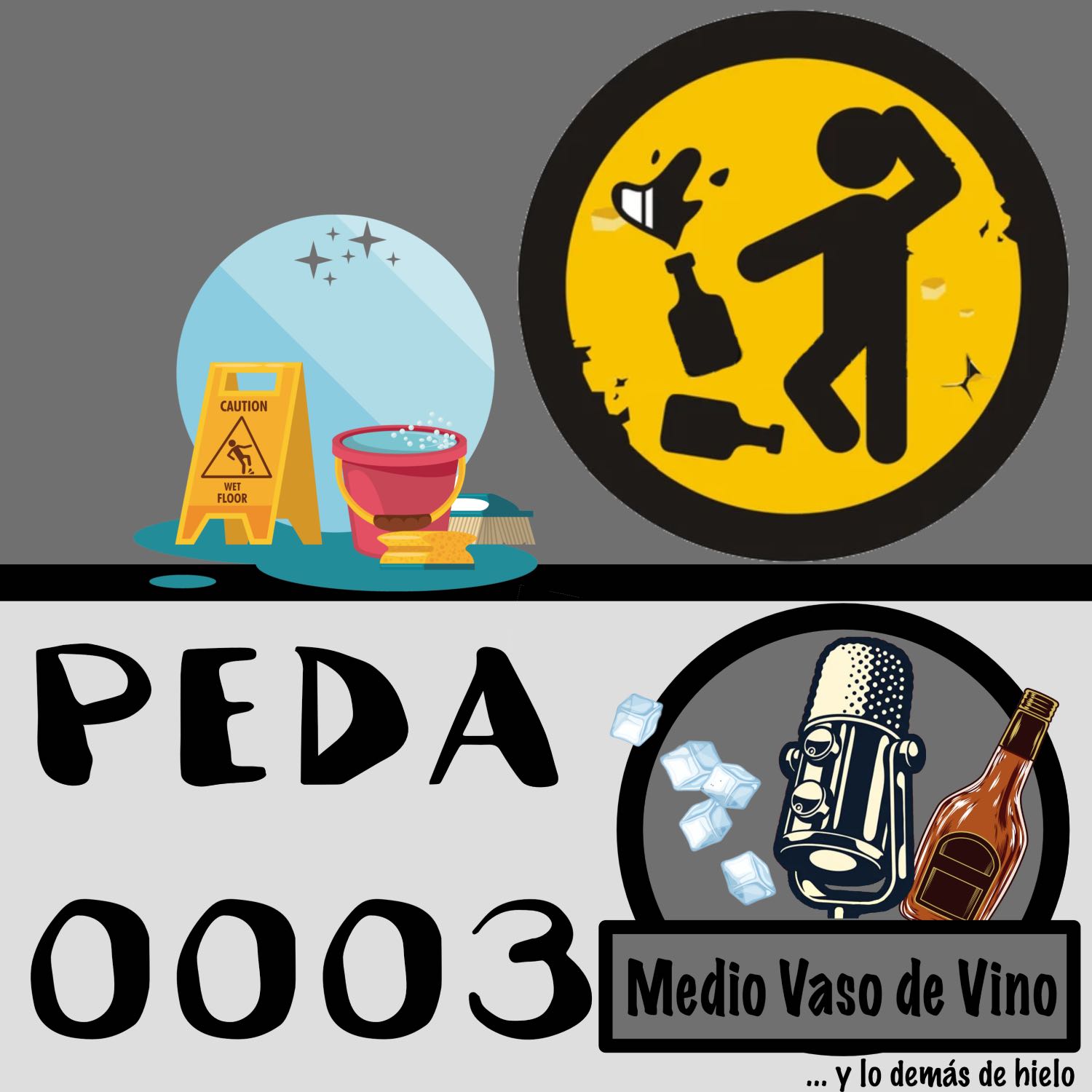 Medio vaso de vino y lo demás de hielo