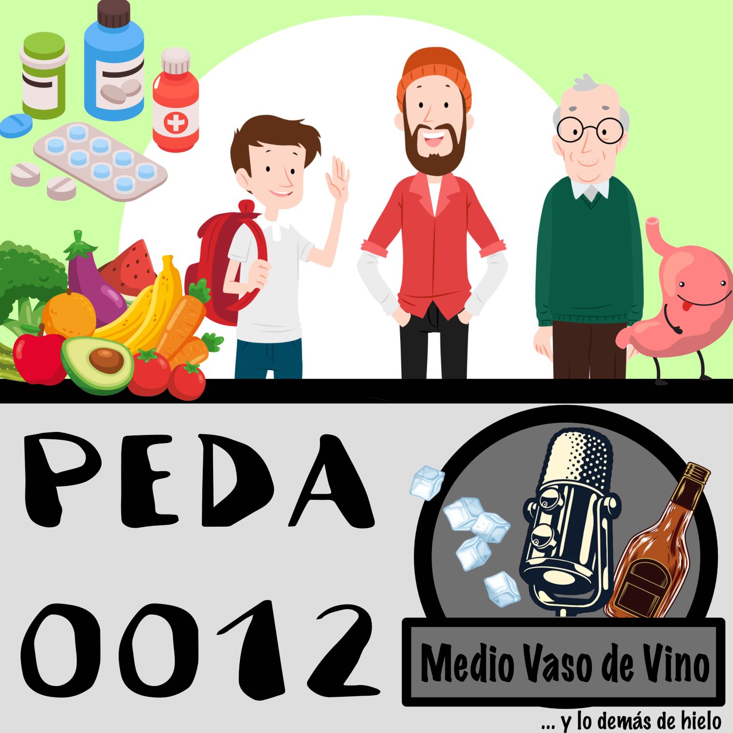 Medio vaso de vino y lo demás de hielo