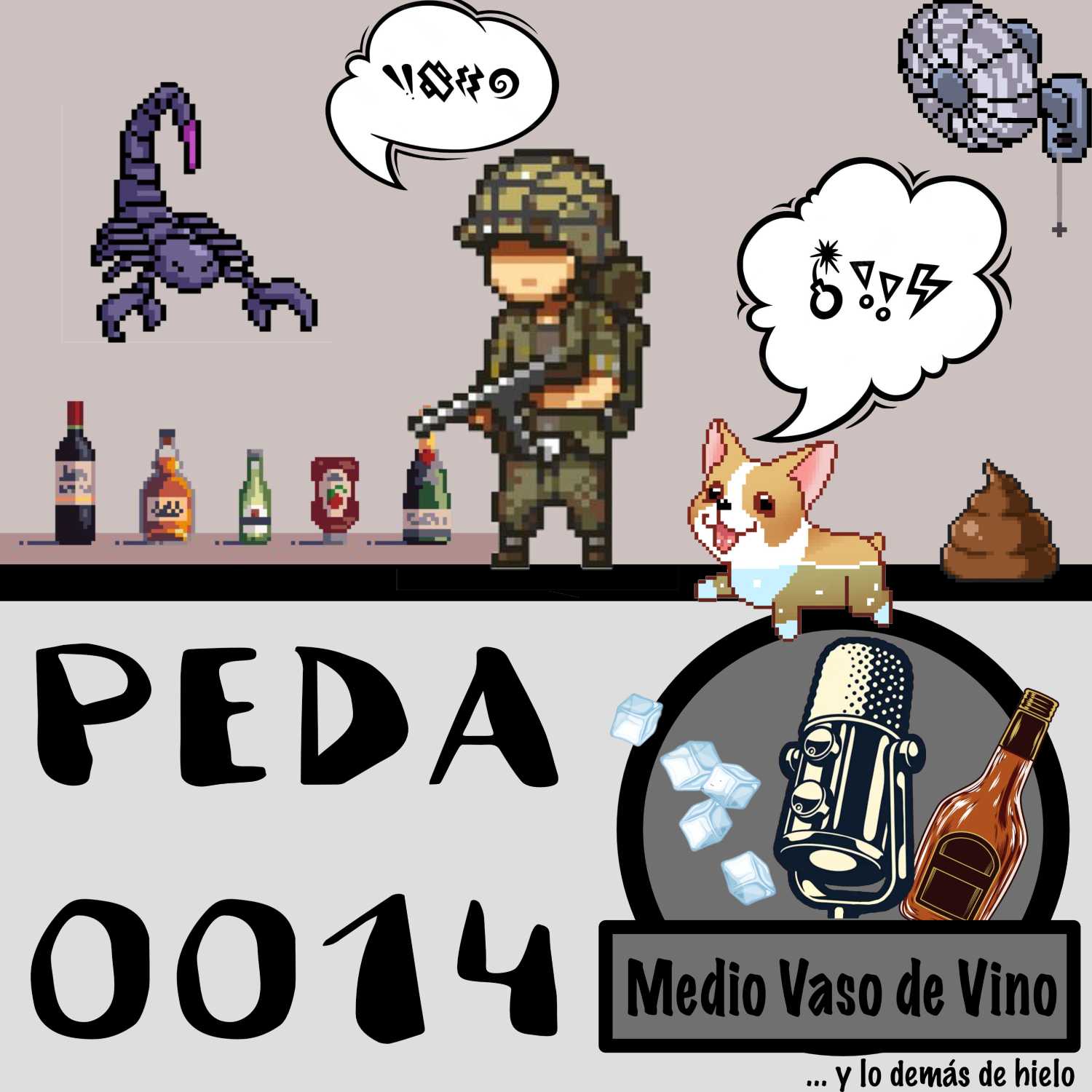 Medio vaso de vino y lo demás de hielo