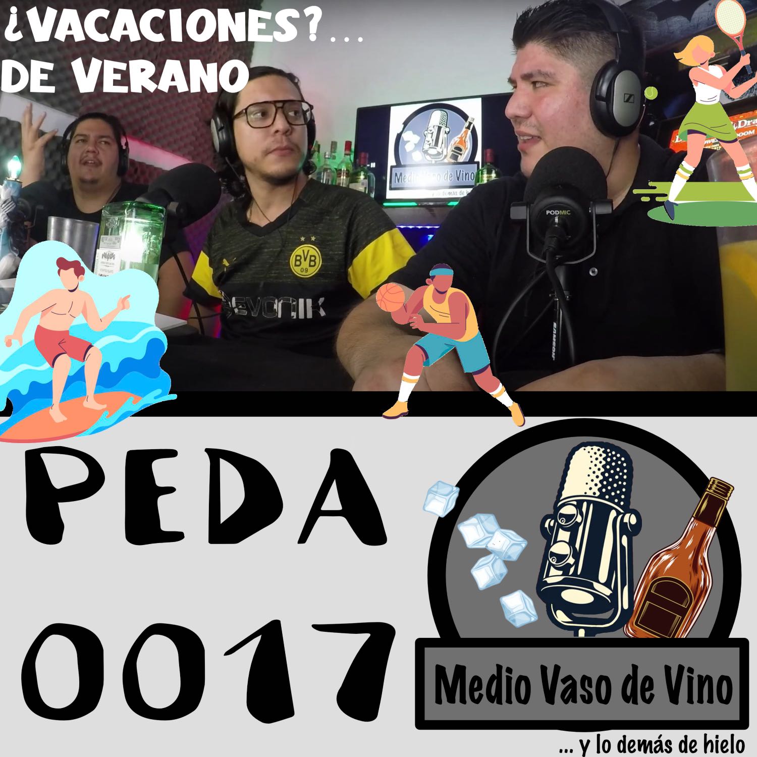 Medio vaso de vino y lo demás de hielo