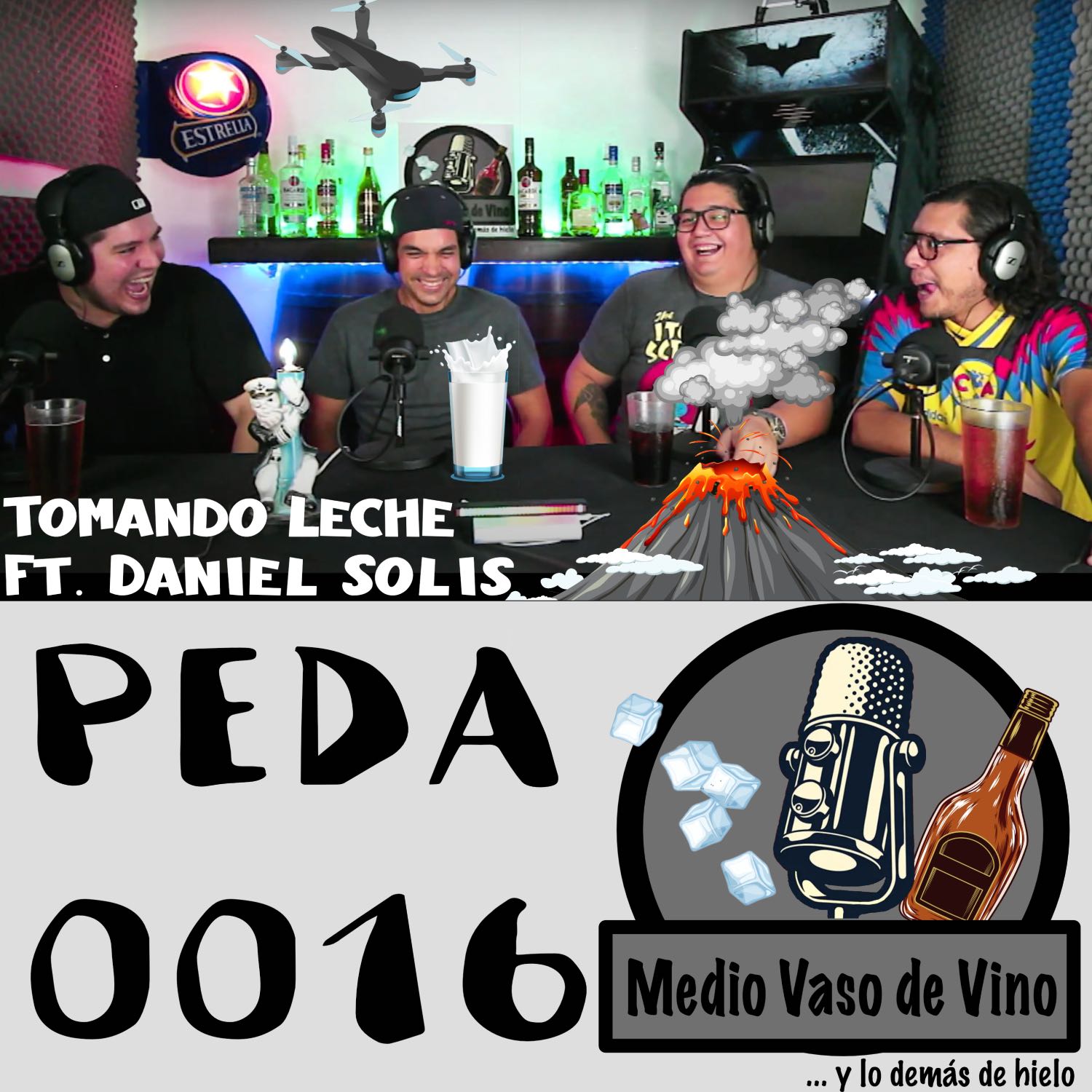 Medio vaso de vino y lo demás de hielo