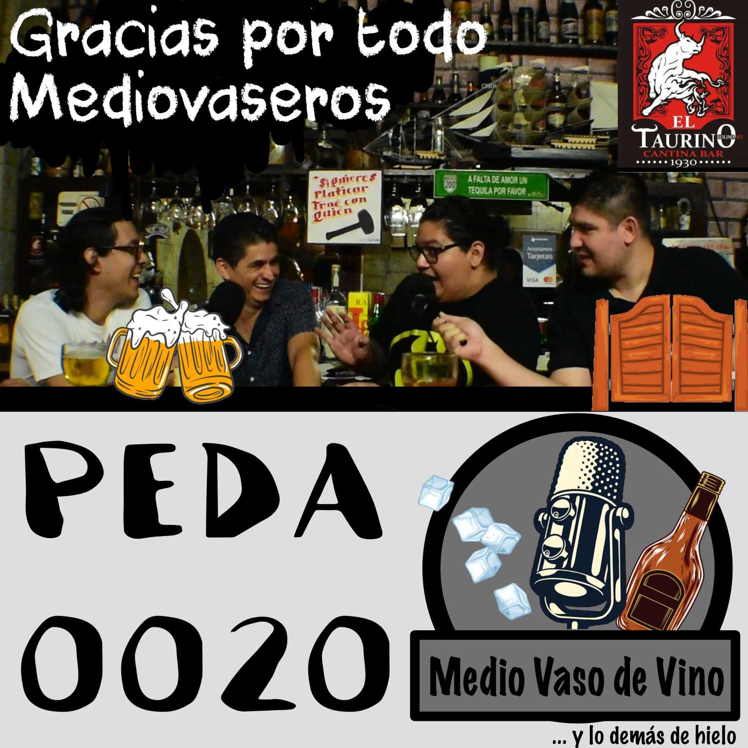 Medio vaso de vino y lo demás de hielo