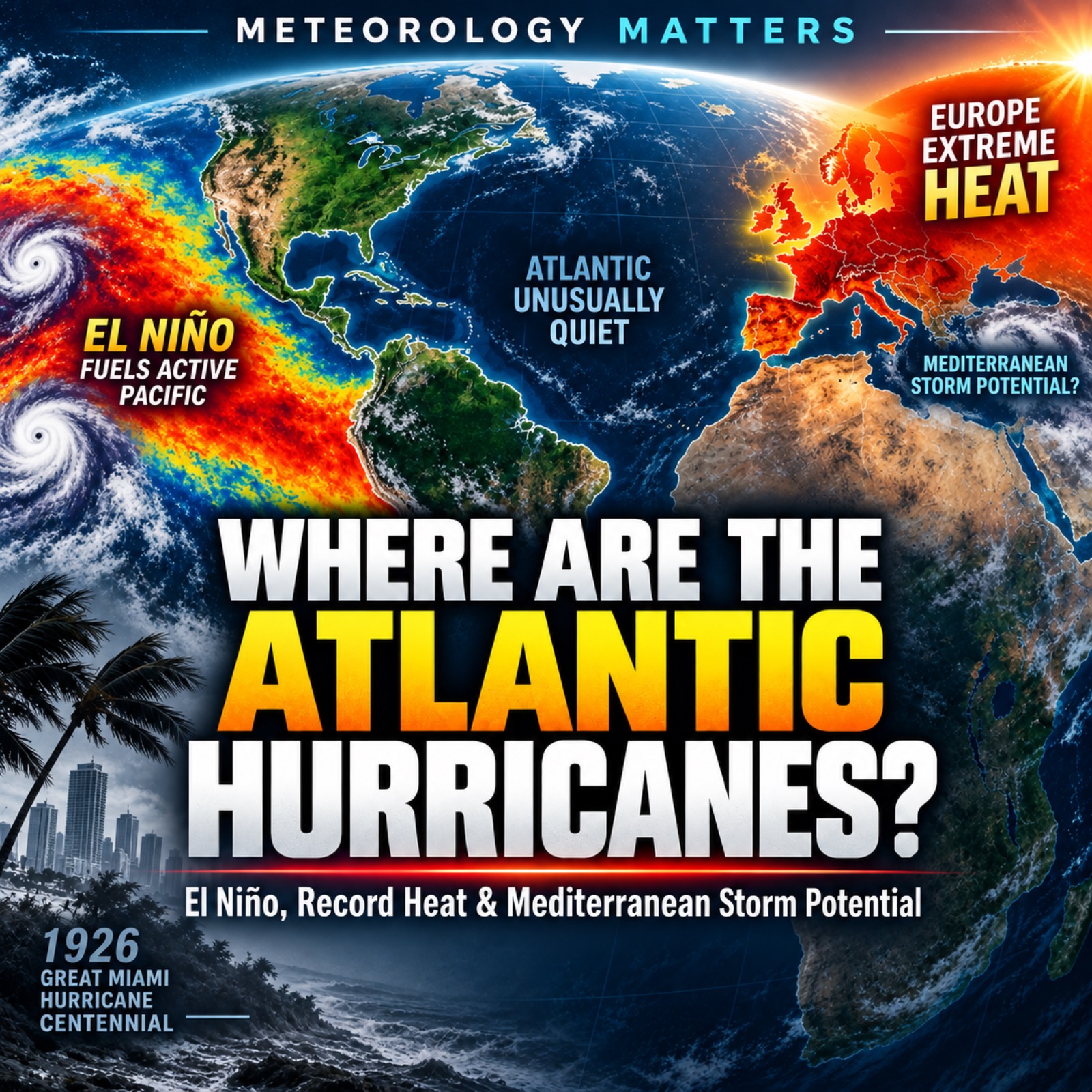 Where Are the Atlantic Hurricanes? El Niño 2026, Record Heat & Possible Mediterranean Cyclone