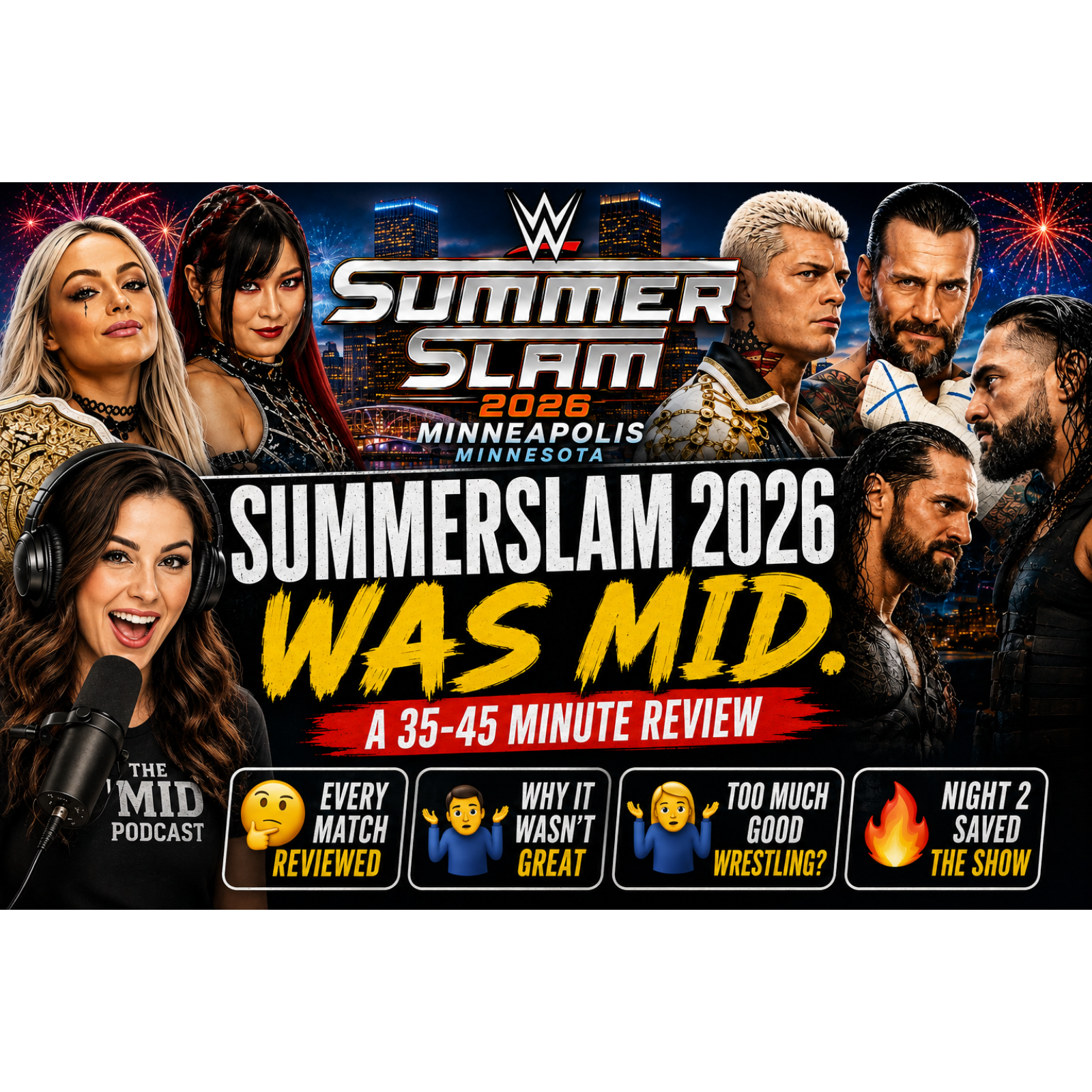 WWE SummerSlam 2026 Review: The Biggest Party of the Summer Was Serving Mid at a Premium Price episode artwork