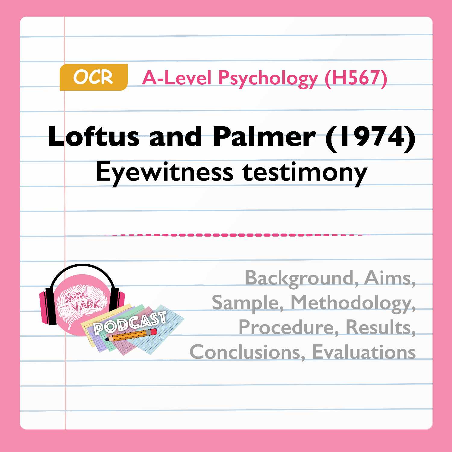 Loftus and Palmer (1974) Eyewitness testimony | OCR A-Level Psychology (H567)