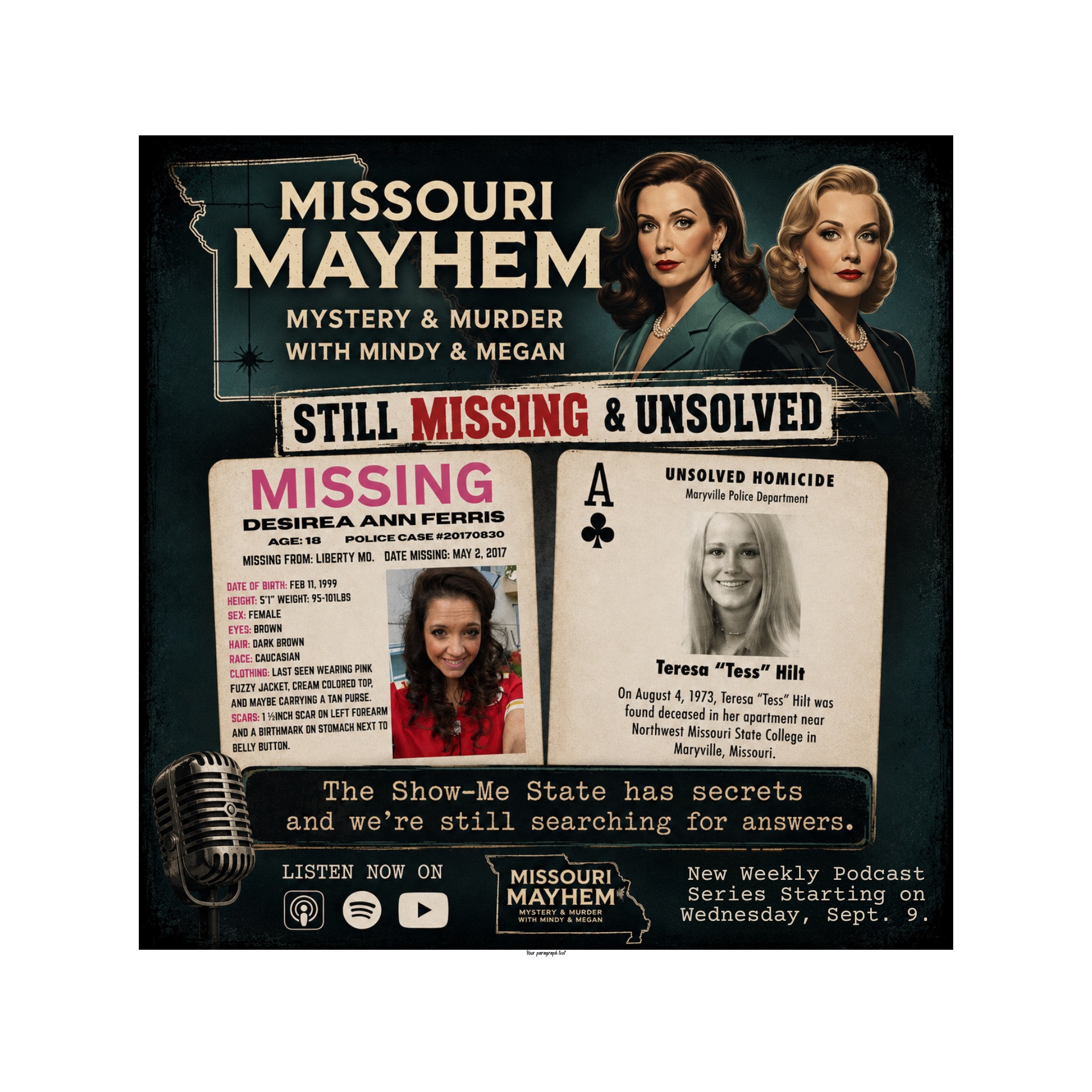 Still Missing & Unsolved: Desirea Ferris (2017) & Teresa Hilt (1973) episode artwork