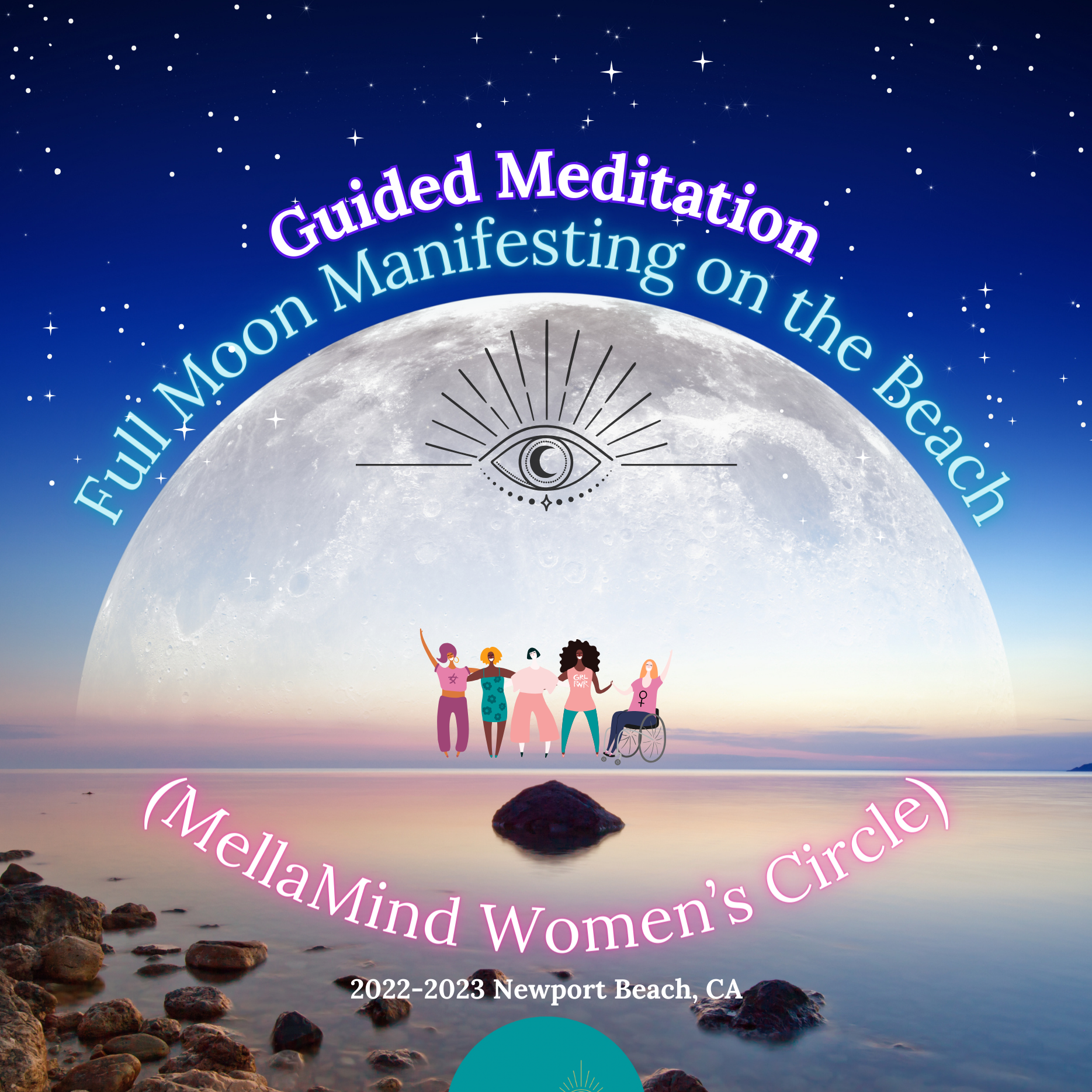 Moon Manifesting Circle on the Beach