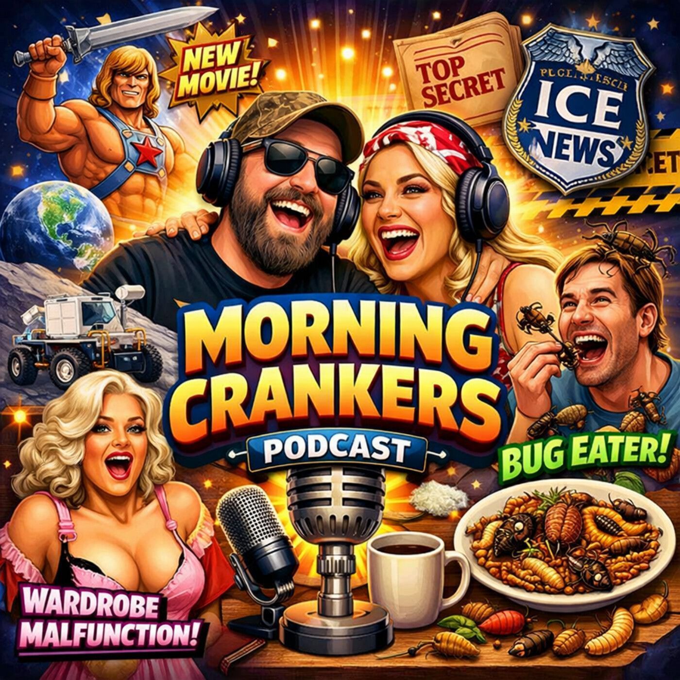 161: Morning Crankers Podcast – National Days, Bug-Eating Addictions, Jayne Mansfield Wardrobe Fails & Moon Rover News (ICE Updates Too!) episode artwork