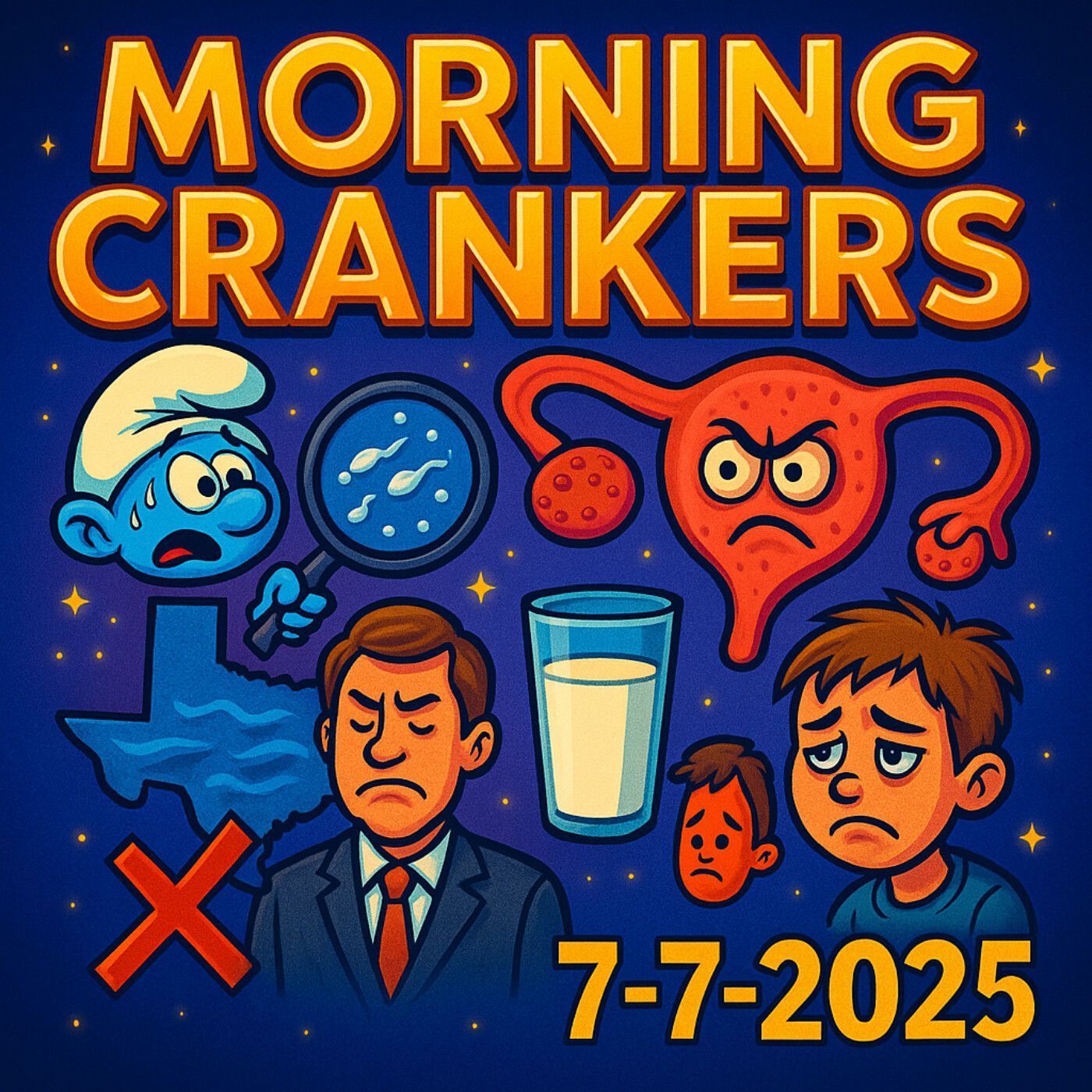 Microplastic Mayhem & Texas Flood Fallout | Hypocrisy, Milk & the Shocking Truth About Kids’ Health” – Morning Crankers July 7, 2025 episode artwork