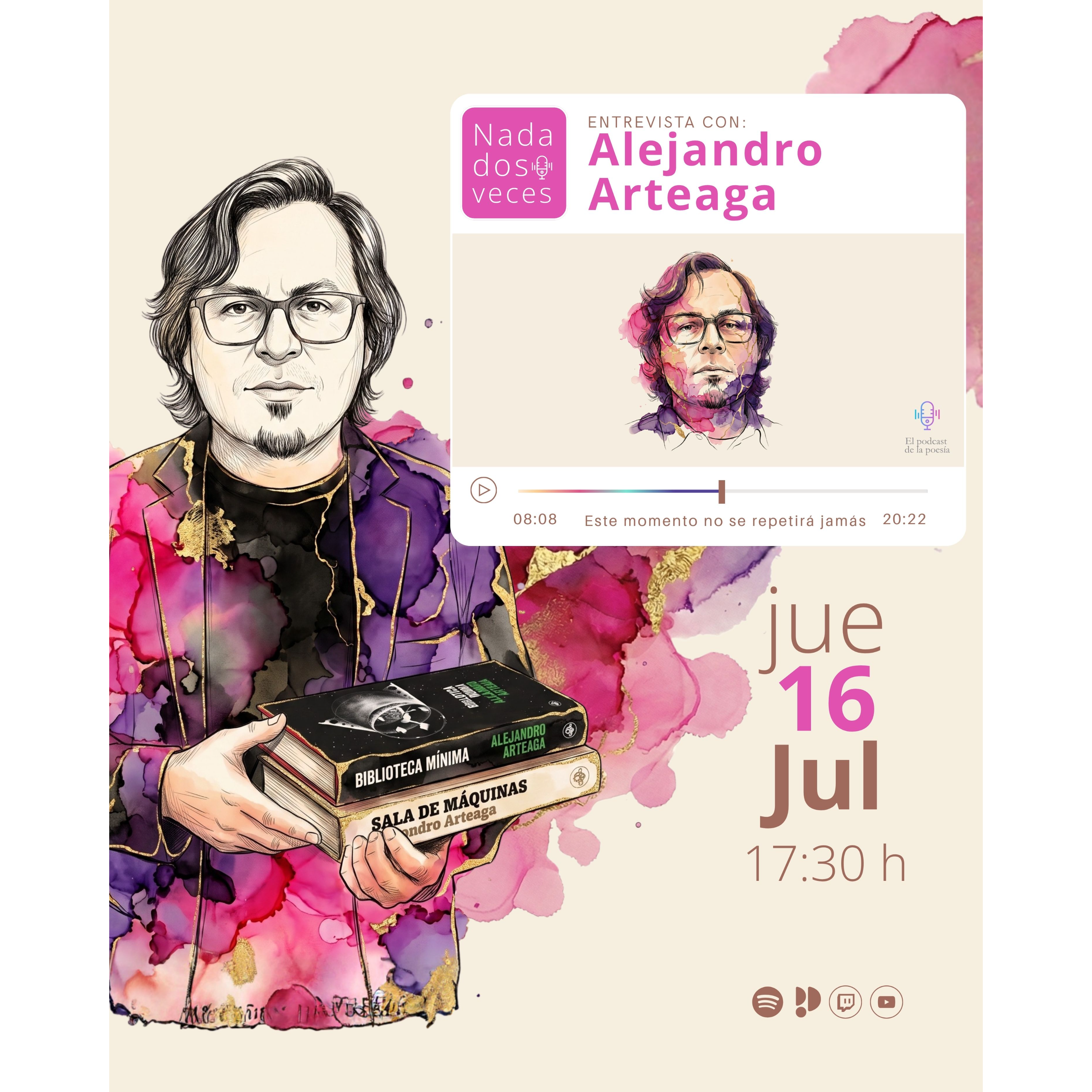 Hoy, estrenamos «Sala de máquinas» (Ed. Gabinete Portátil) de Alejandro Arteaga en Nada dos veces, el podcast de la No Poesía episode artwork