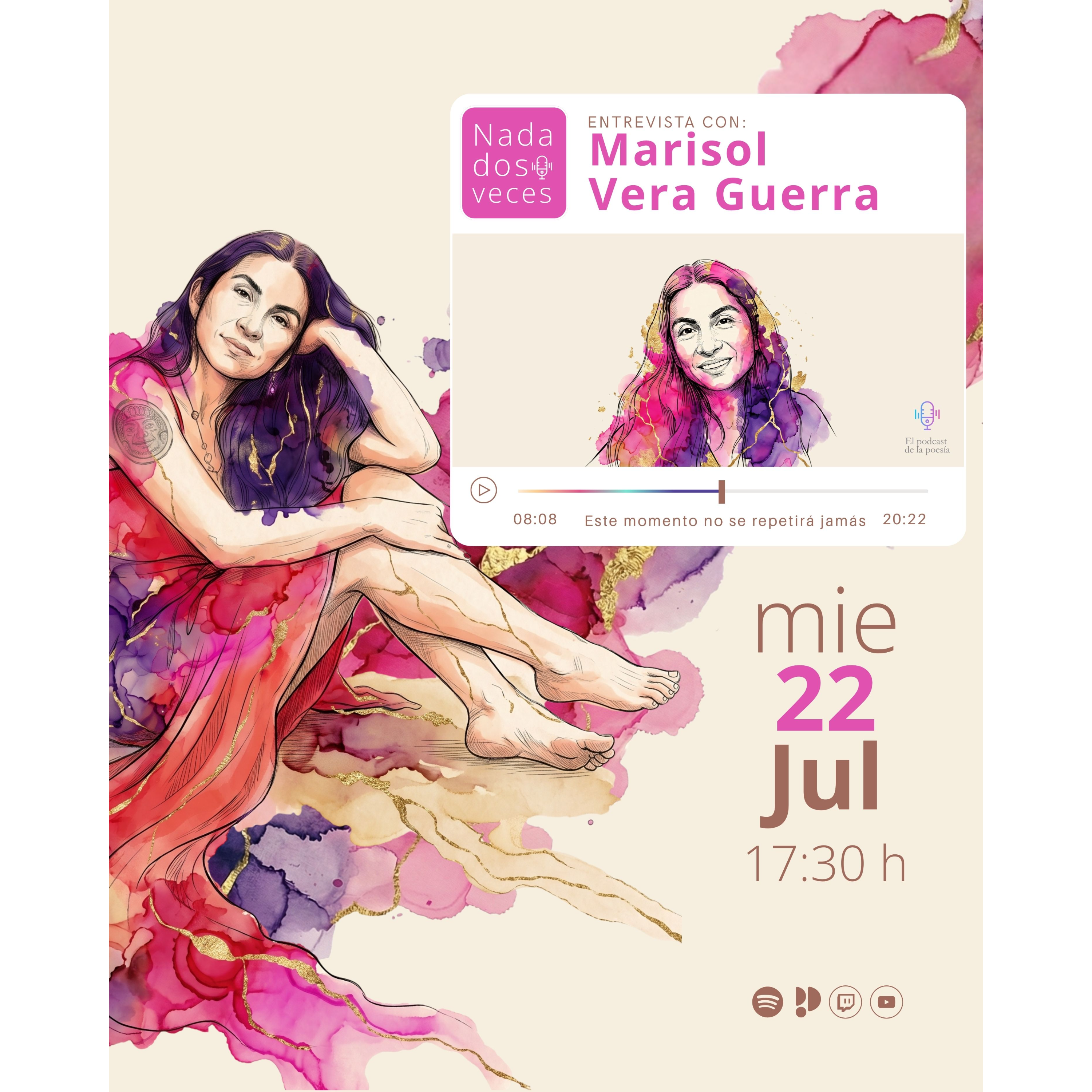 Hoy, estrenamos «No apto para Kintsugi» y «Otras mujeres como lobas» de Marisol Vera Guerra, en Nada dos veces, el podcast de la poesía episode artwork