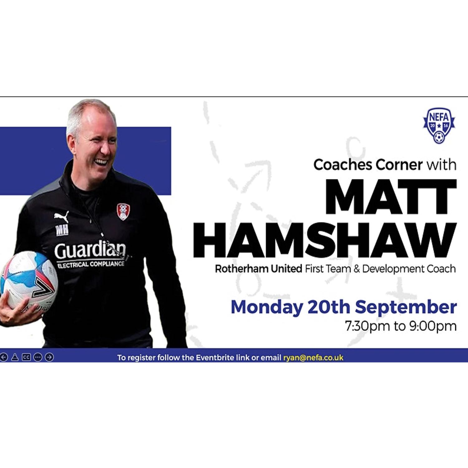 Matt Hamshaw - First Team Coach at Rotherham United (Part 2) On Player development and winning V development