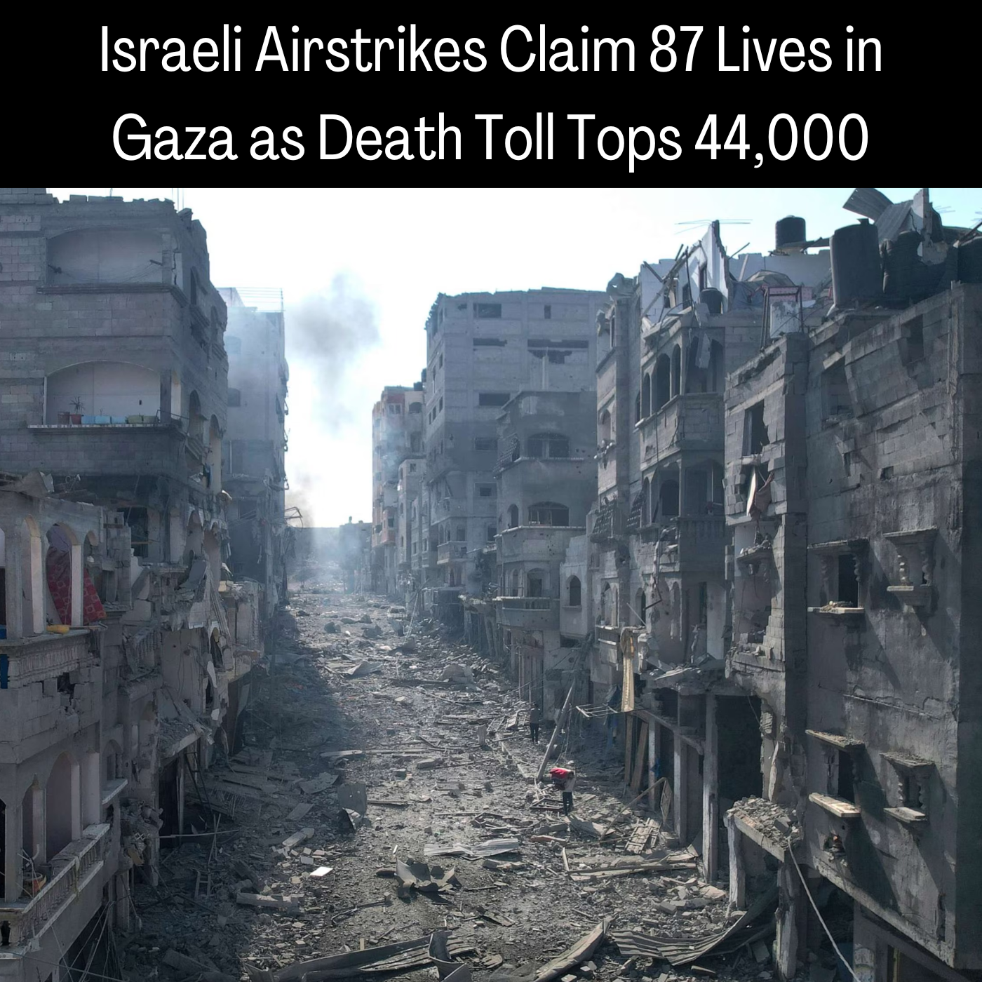 Israeli Airstrikes Claim 87 Lives in Gaza as Death Toll Tops 44,000