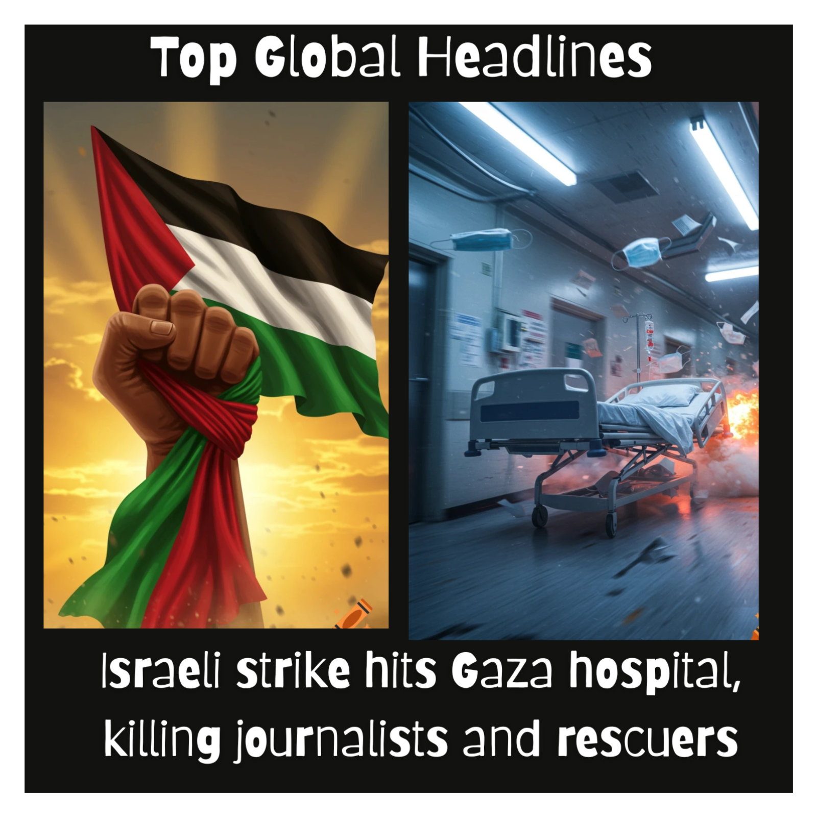 Top Global Headlines - Israeli strike hits Gaza hospital, killing journalists and rescuers