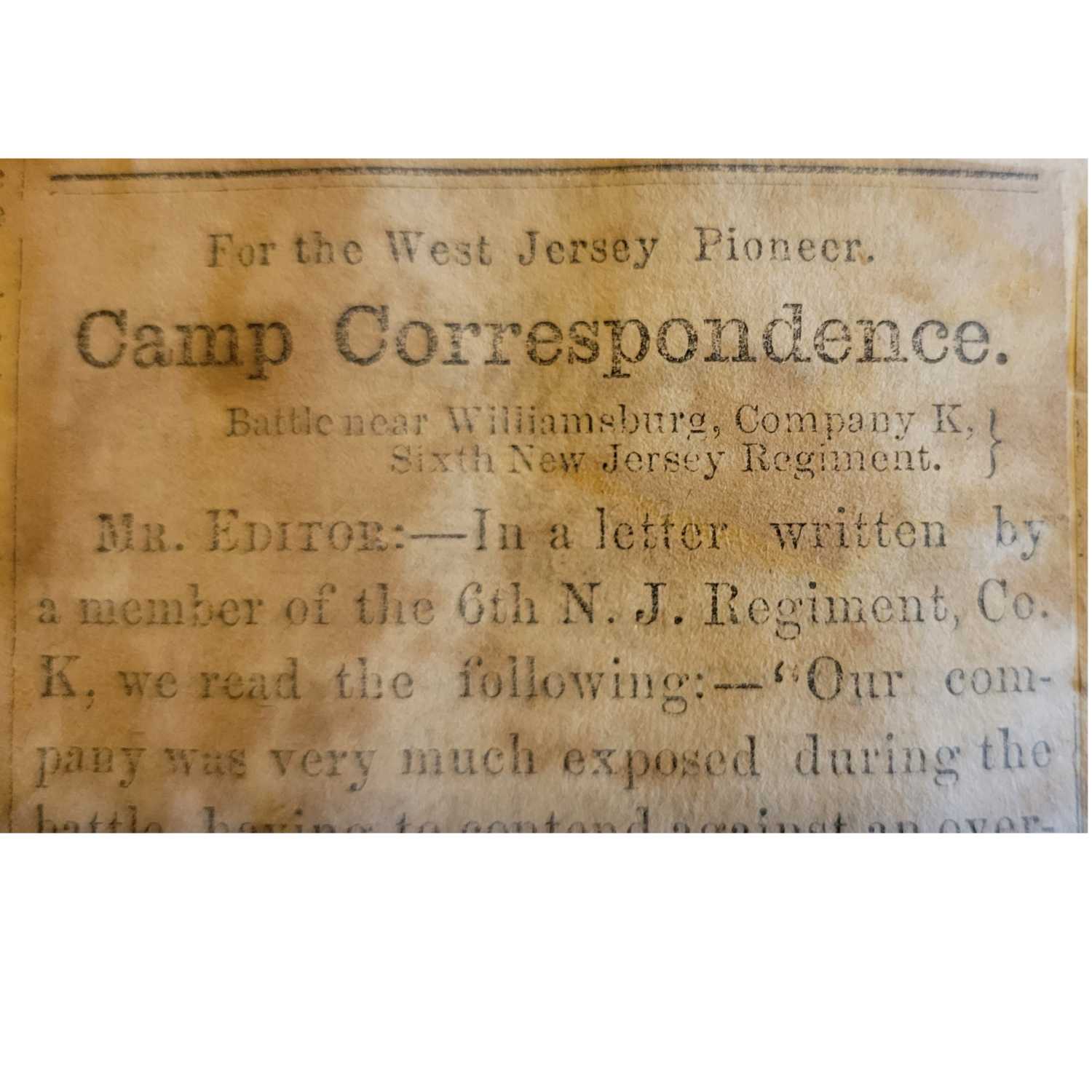 No Pollution of Cowardice! -South Jersey in the Civil War