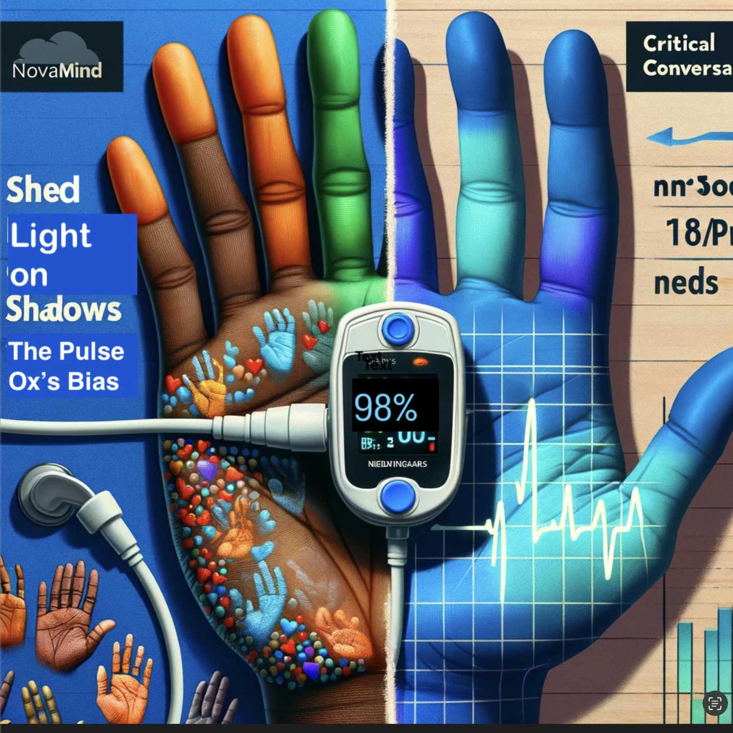 NovaMind's Critical Conversations: Shedding Light on Shadows: The Pulse Oximeter's Bias podcast artwork