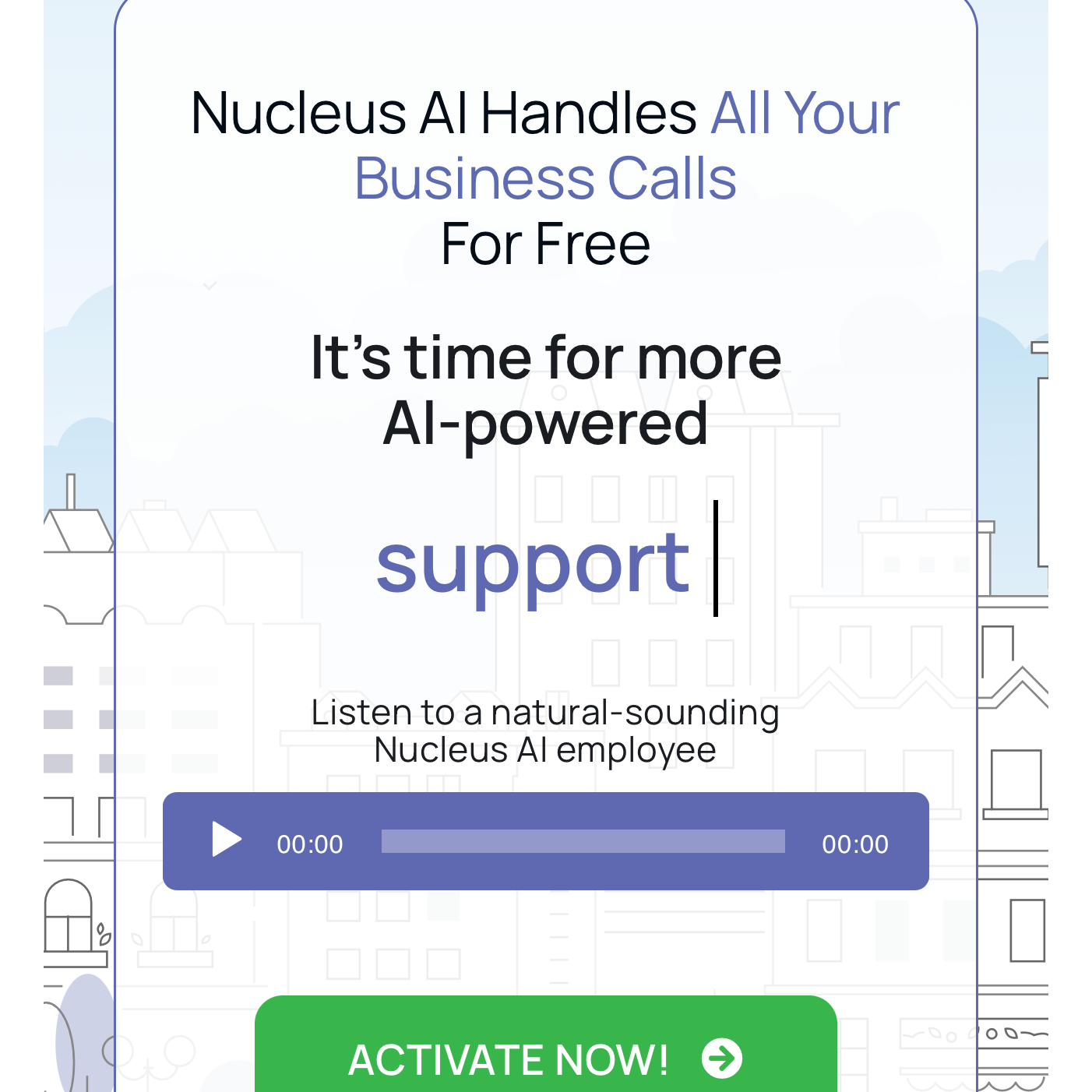 Nucleus AI Employee handles all your phone calls professionally for FREE.