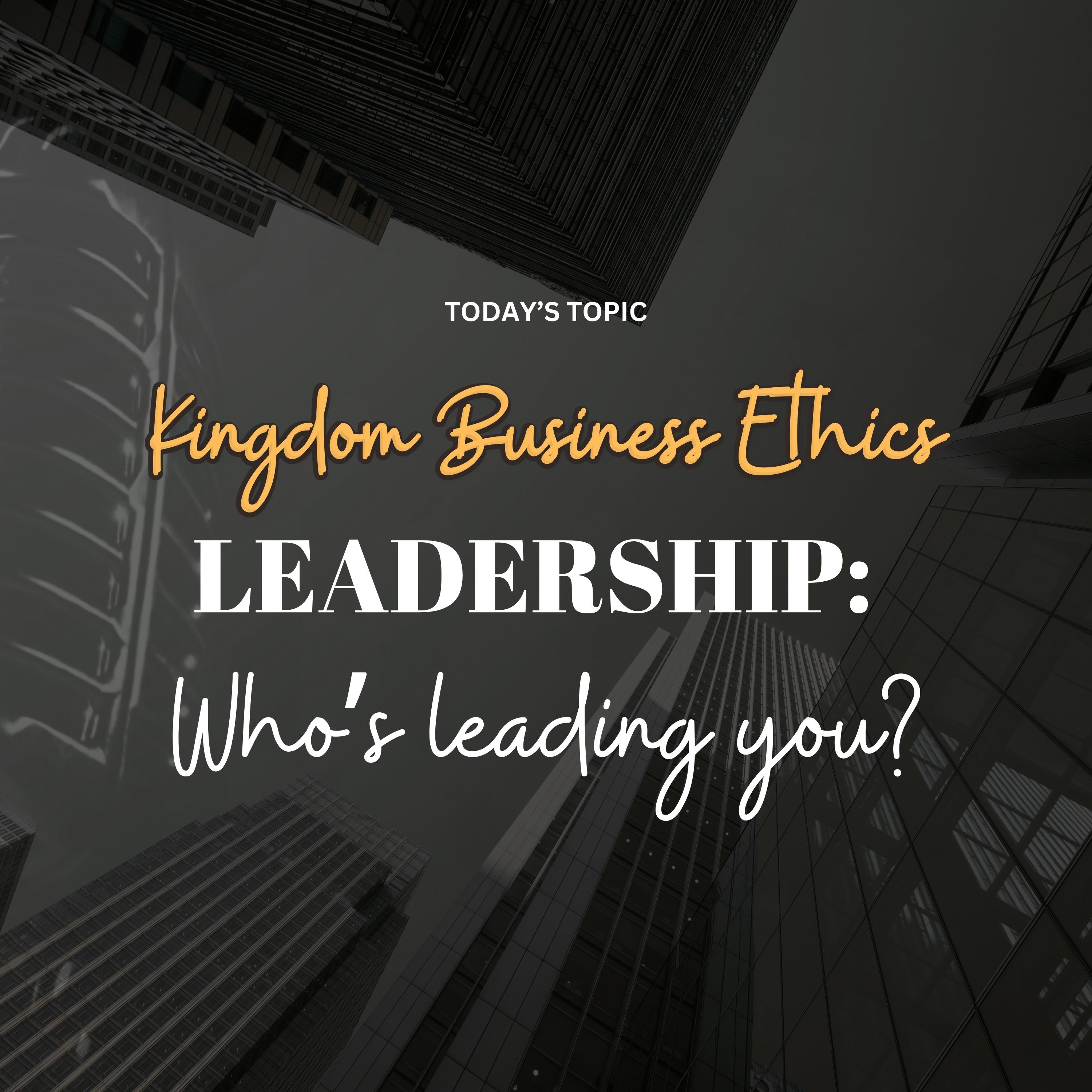 Kingdom Business Ethics . . . LEADERSHIP: Who’s leading you? episode artwork