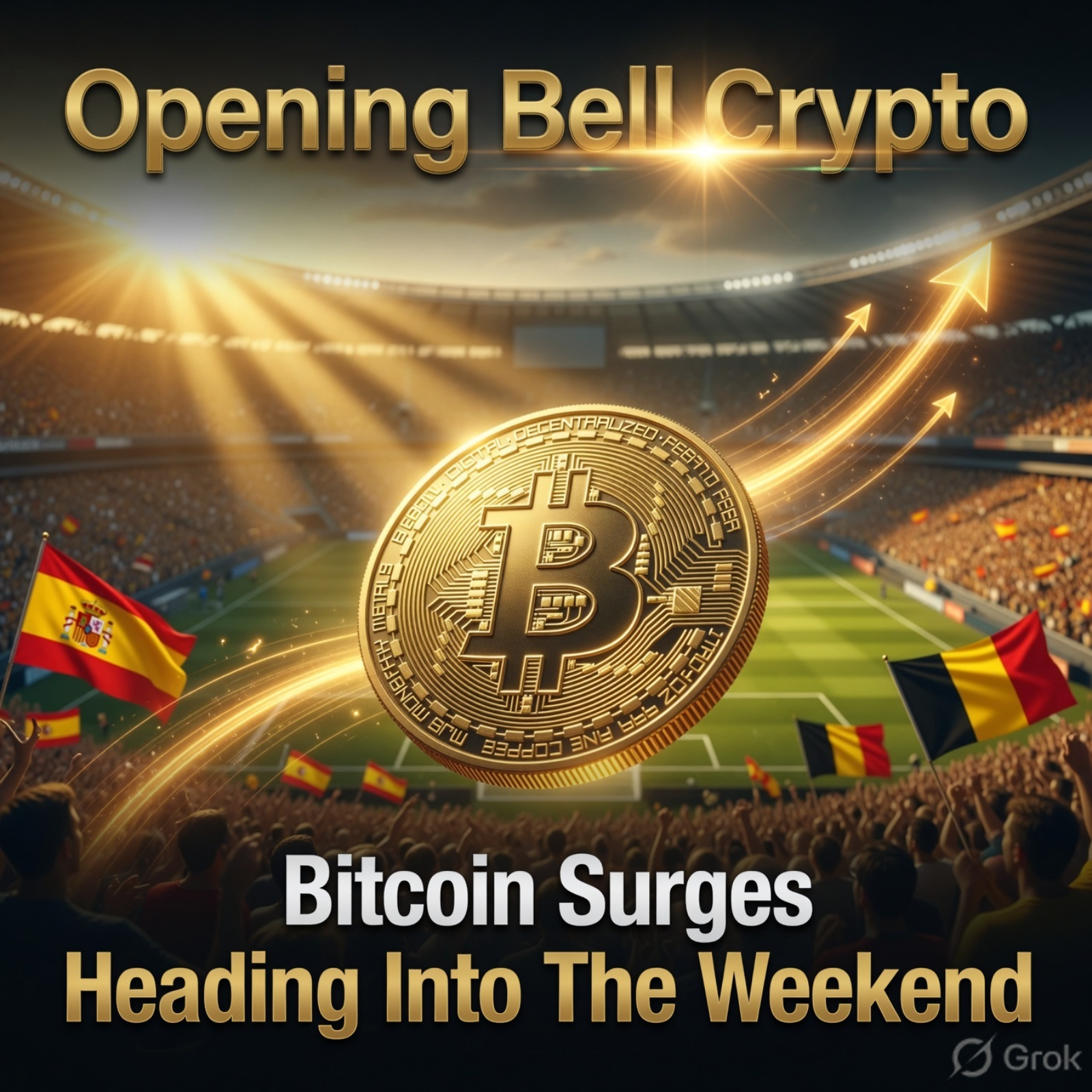 Opening Bell Crypto: Bitcoin Surges 2.5% Heading Into The Weekend | Spain vs Belgium Vibes episode artwork