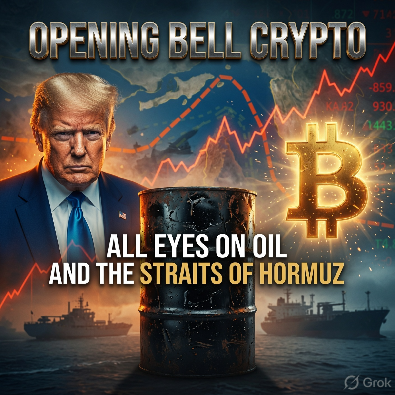 Opening Bell Crypto: All Eyes on Oil and the Straits of Hormuz episode artwork