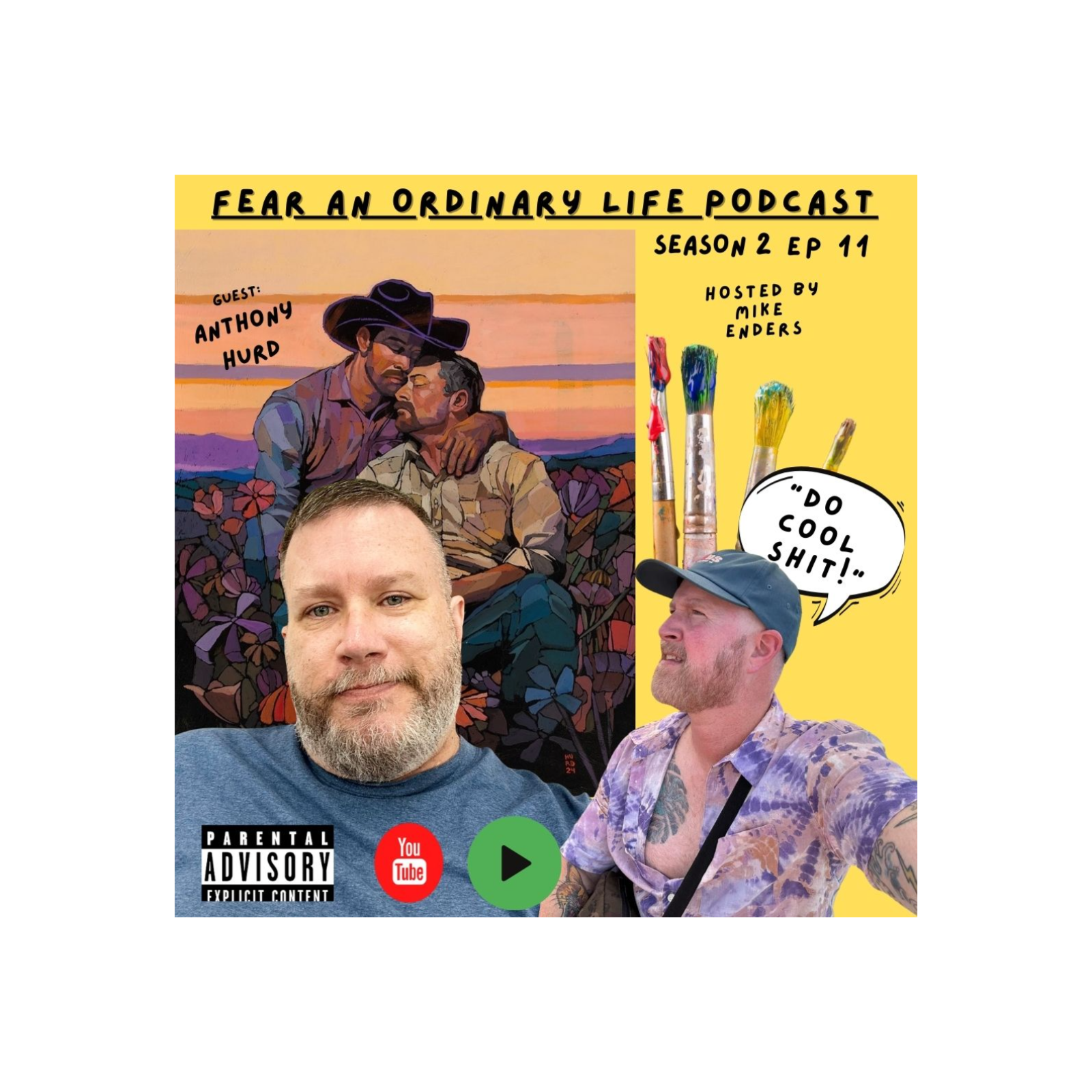 S2E11 Artist Anthony Hurd, Queer Imagery, Broke Back Mountain, Gay Representation, Sobriety episode artwork