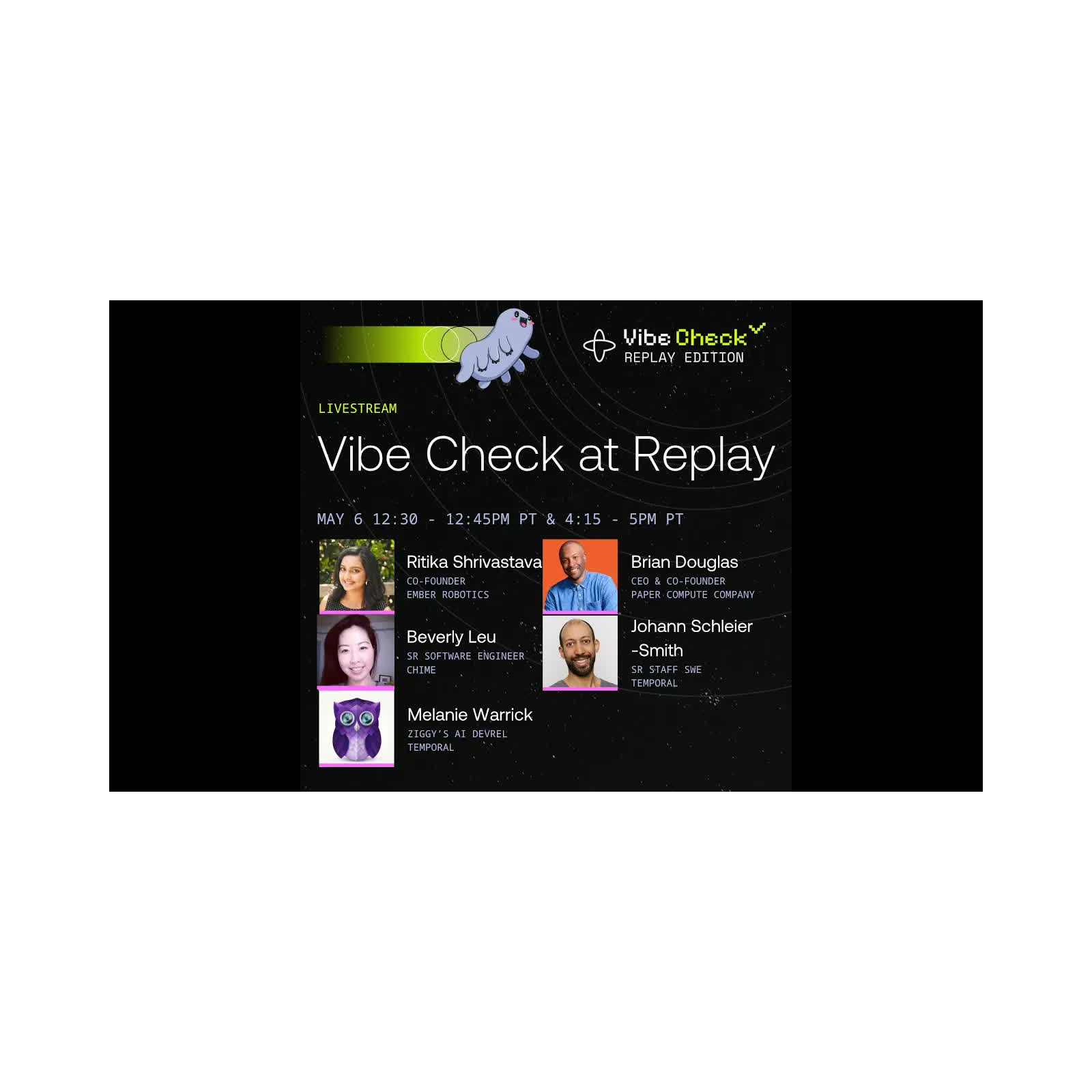 Vibe Check at Replay '26: w/ Ritika Shrivastava, Brian Douglas, Beverly Lu, & Johann Schleier-Smith episode artwork